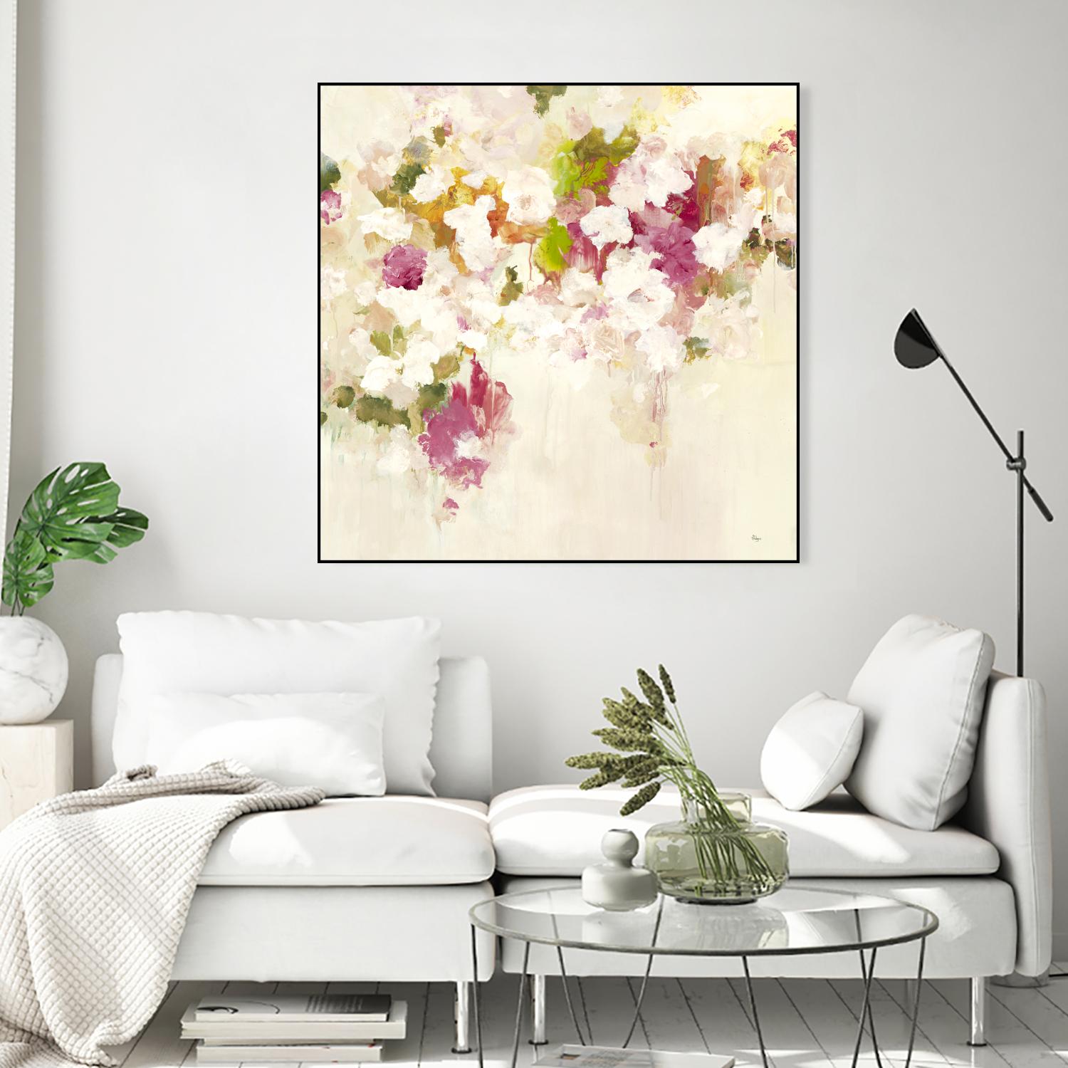 Floral Blush V2 by Lisa Ridgers on GIANT ART - whites & creams abstracted florals