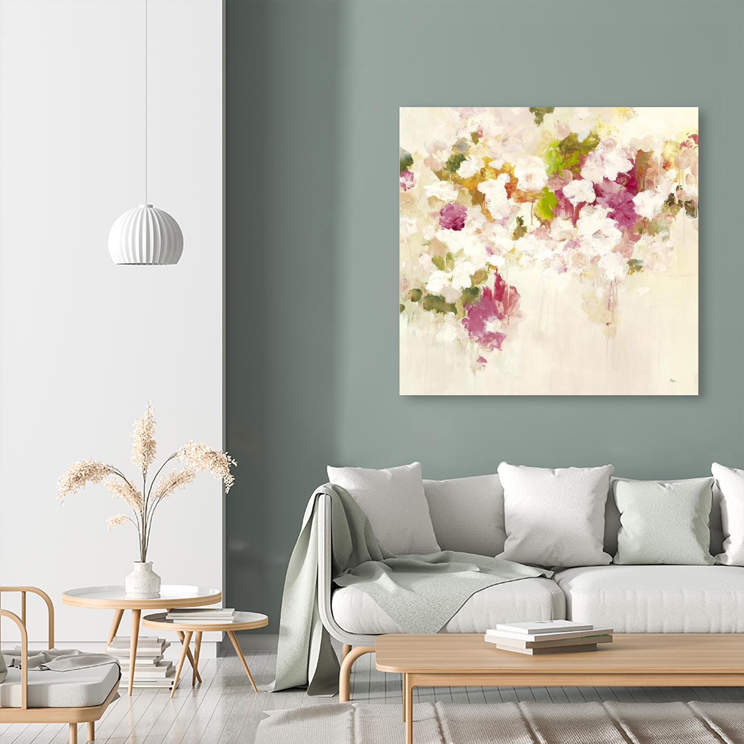 Floral Blush V2 by Lisa Ridgers on GIANT ART - whites & creams abstracted florals