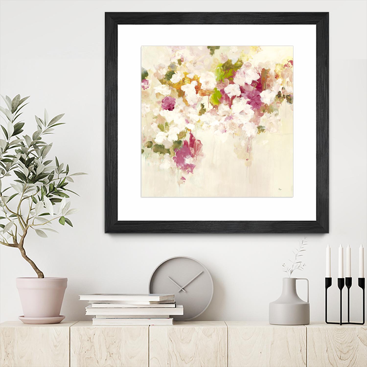 Floral Blush V2 by Lisa Ridgers on GIANT ART - whites & creams abstracted florals