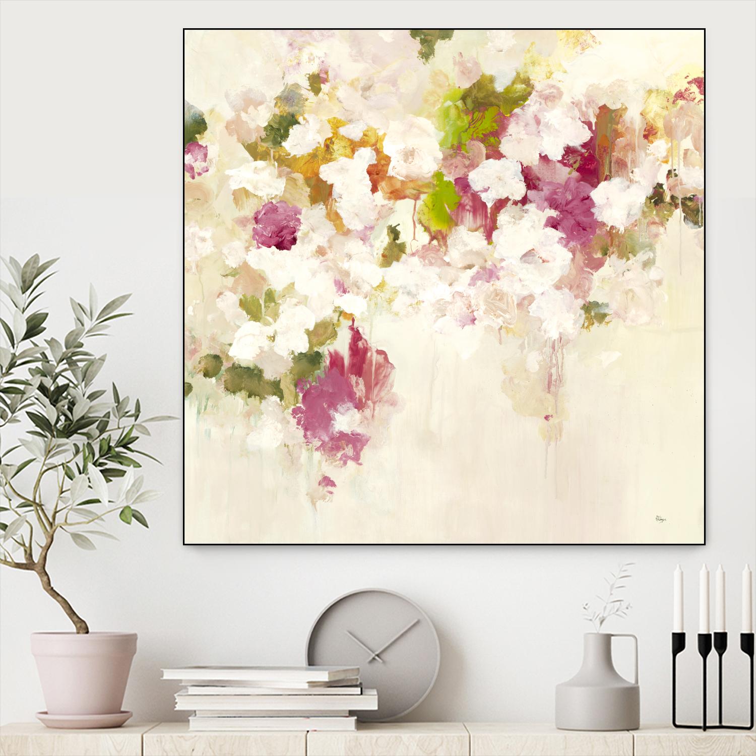 Floral Blush V2 by Lisa Ridgers on GIANT ART - whites & creams abstracted florals