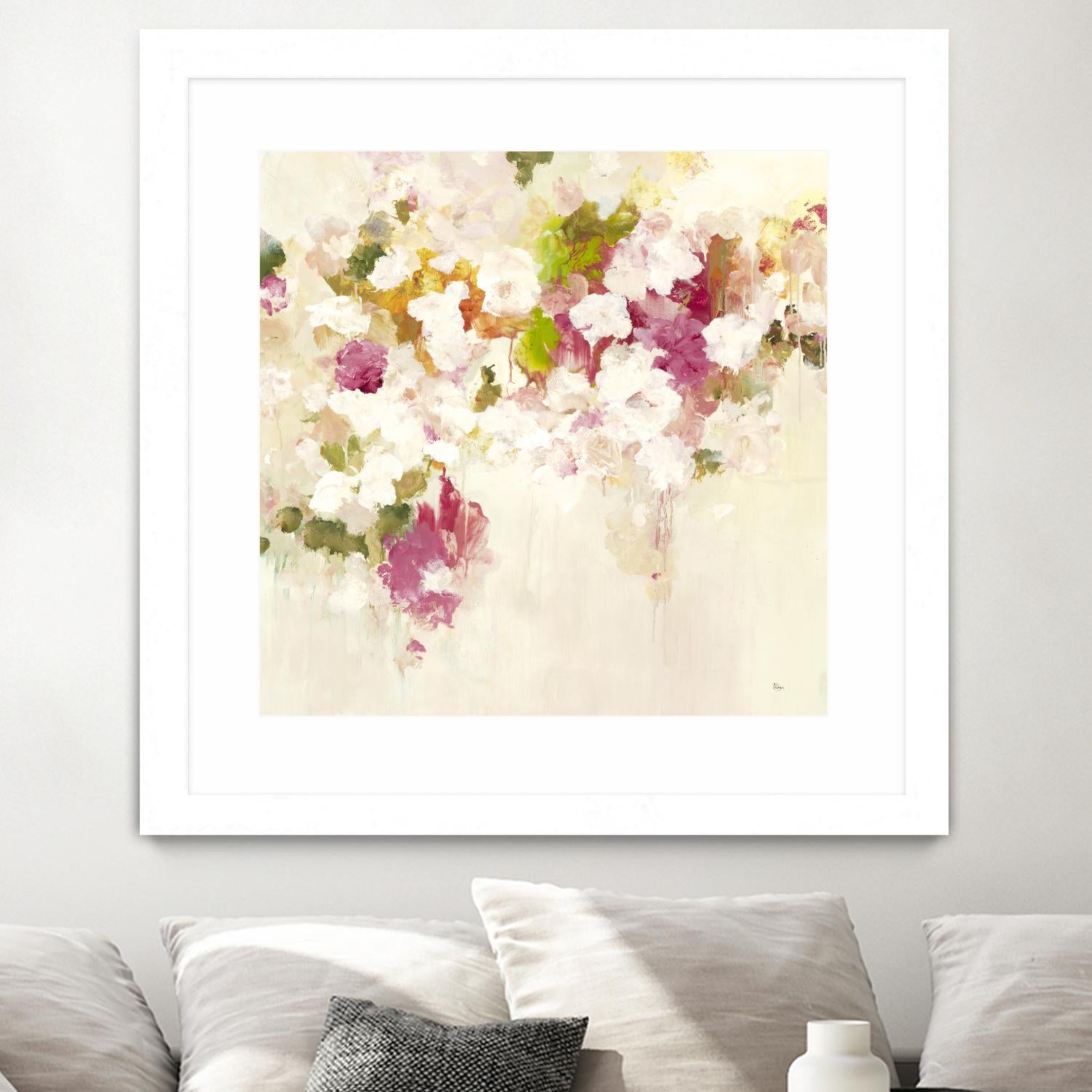 Floral Blush V2 by Lisa Ridgers on GIANT ART - whites & creams abstracted florals