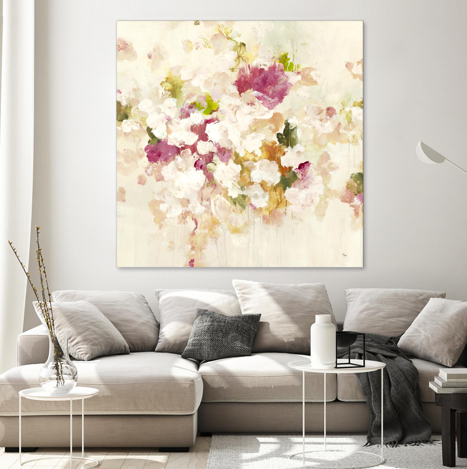 Floral Blush V4 by Lisa Ridgers on GIANT ART - whites & creams abstracted florals