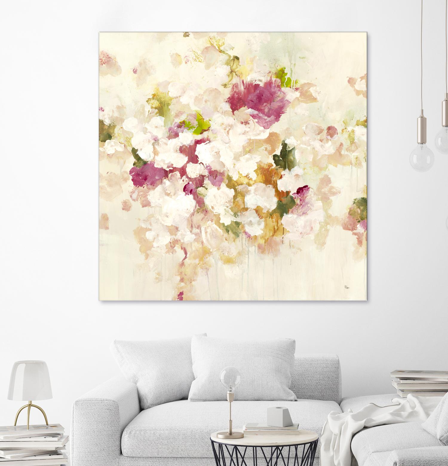 Floral Blush V4 by Lisa Ridgers on GIANT ART - whites & creams abstracted florals