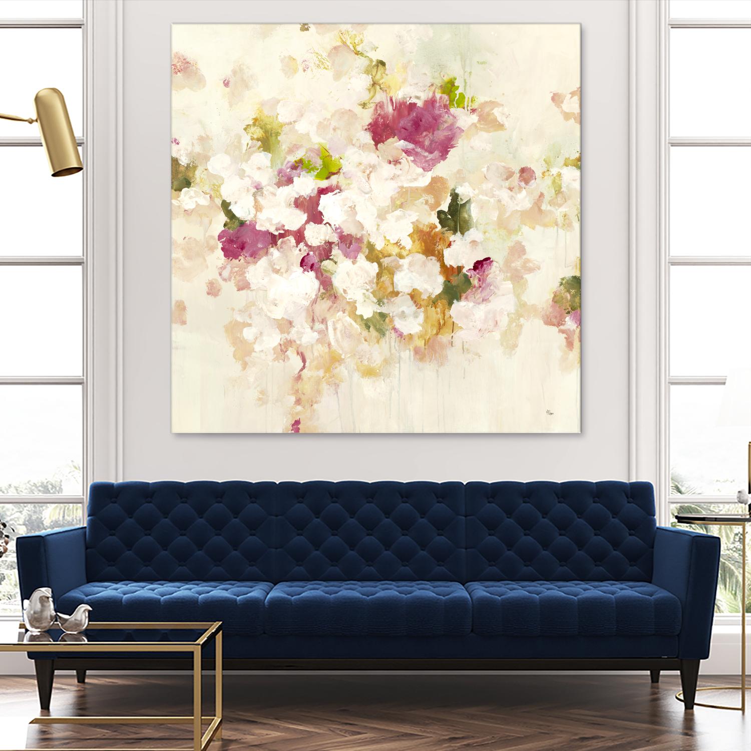 Floral Blush V4 by Lisa Ridgers on GIANT ART - whites & creams abstracted florals