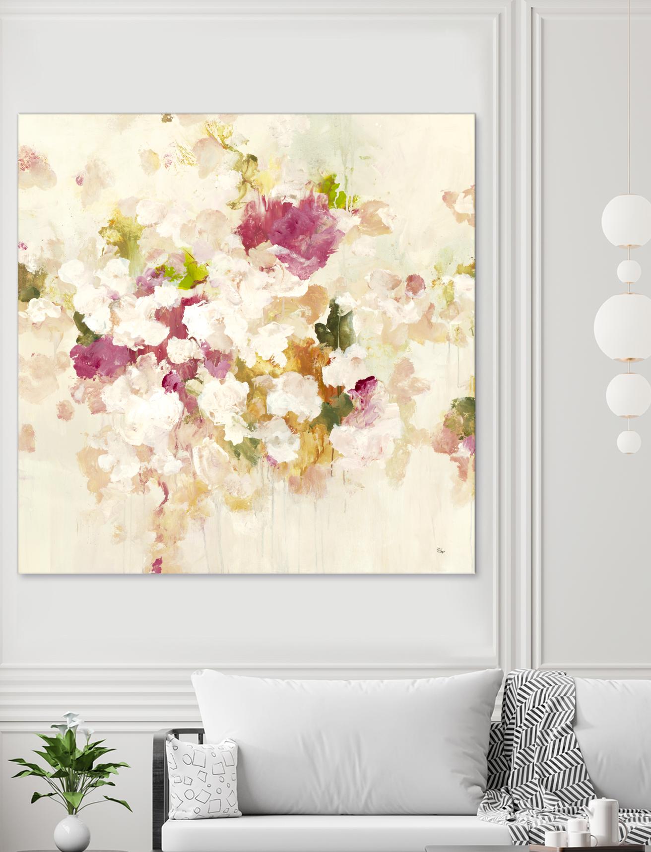 Floral Blush V4 by Lisa Ridgers on GIANT ART - whites & creams abstracted florals