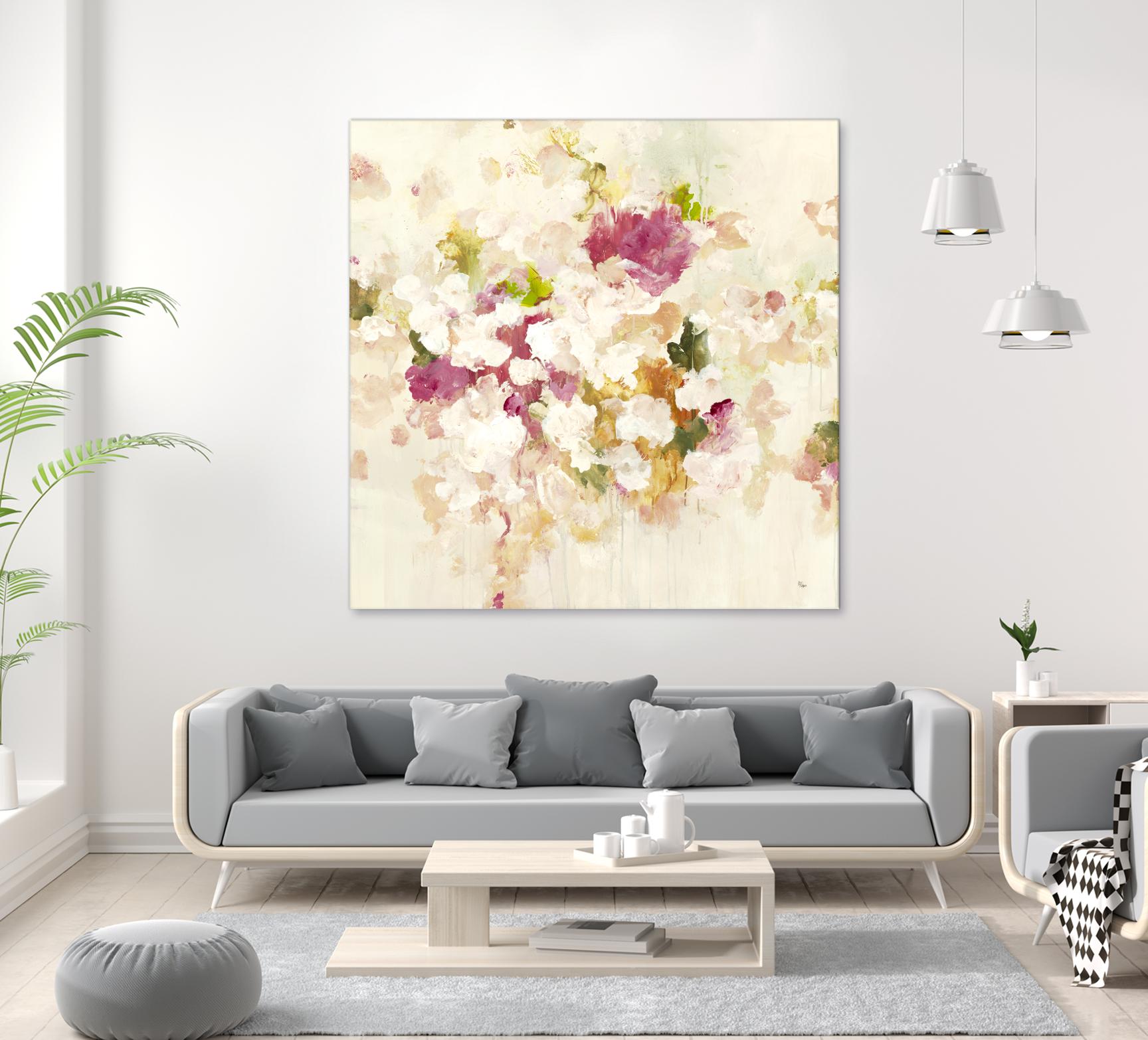 Floral Blush V4 by Lisa Ridgers on GIANT ART - whites & creams abstracted florals