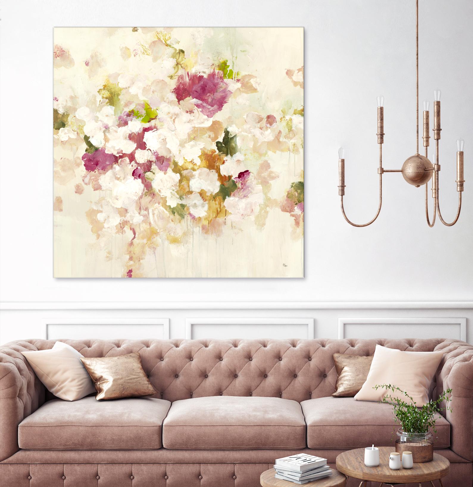 Floral Blush V4 by Lisa Ridgers on GIANT ART - whites & creams abstracted florals