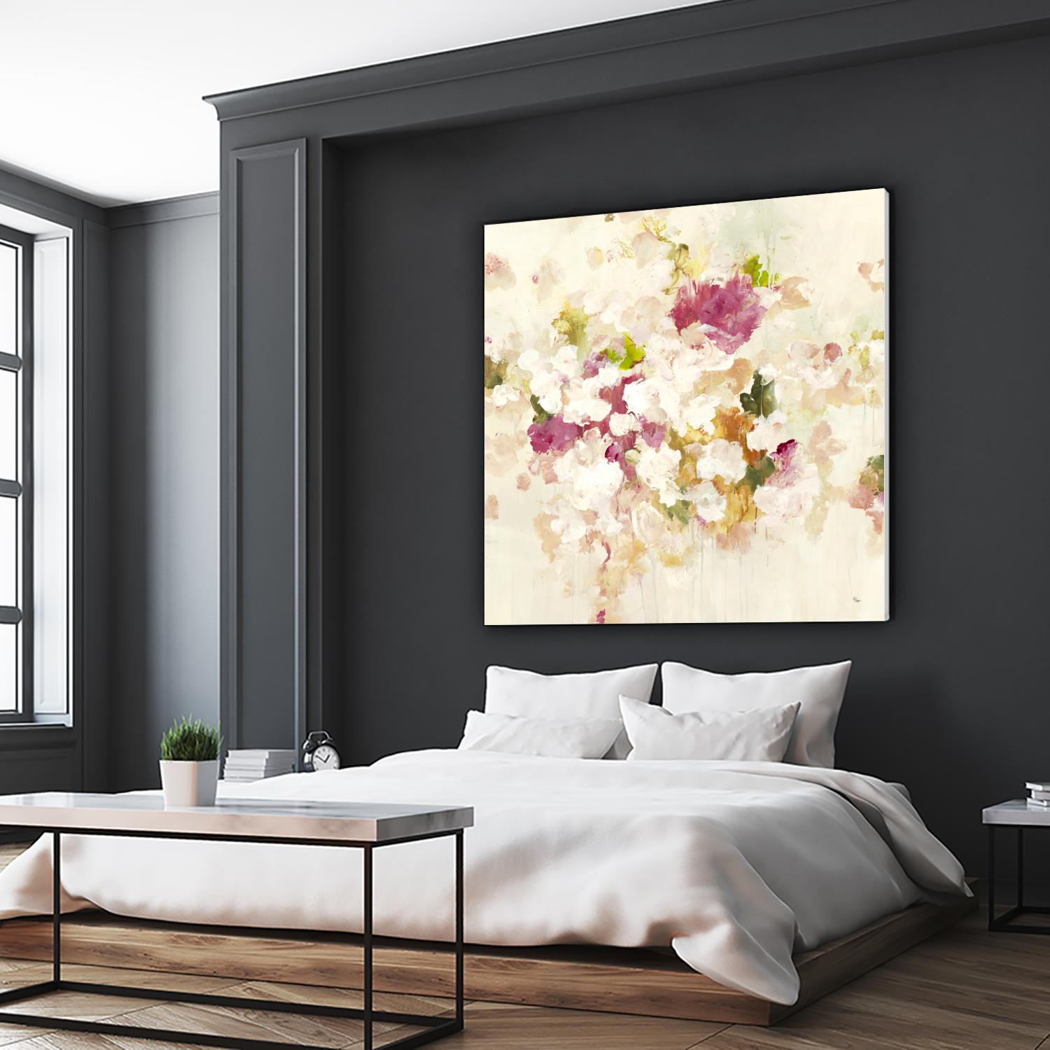Floral Blush V4 by Lisa Ridgers on GIANT ART - whites & creams abstracted florals