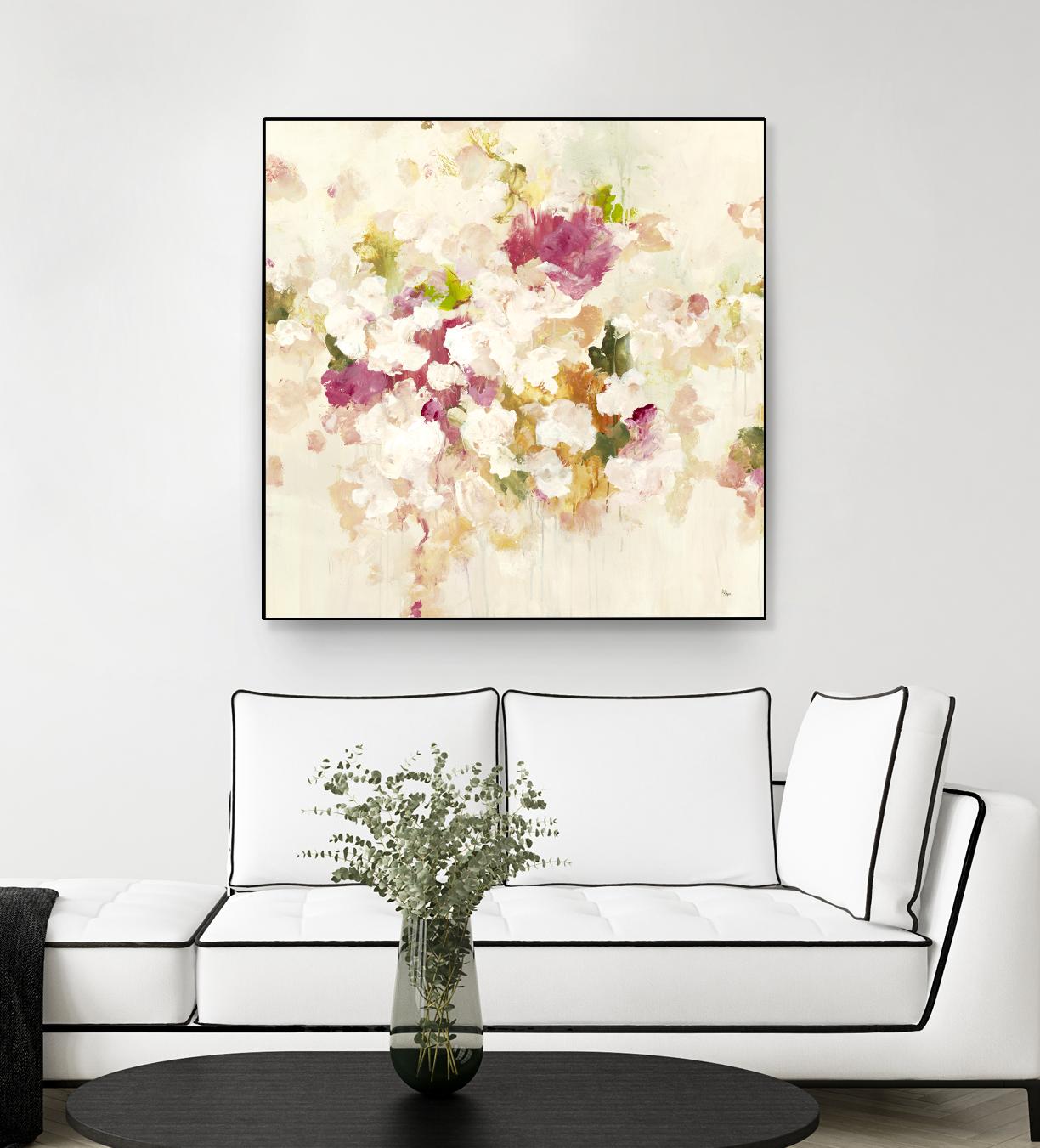 Floral Blush V4 by Lisa Ridgers on GIANT ART - whites & creams abstracted florals
