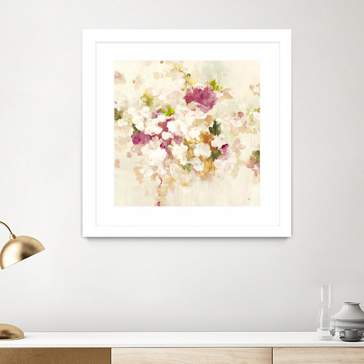 Floral Blush V4 by Lisa Ridgers on GIANT ART - whites & creams abstracted florals