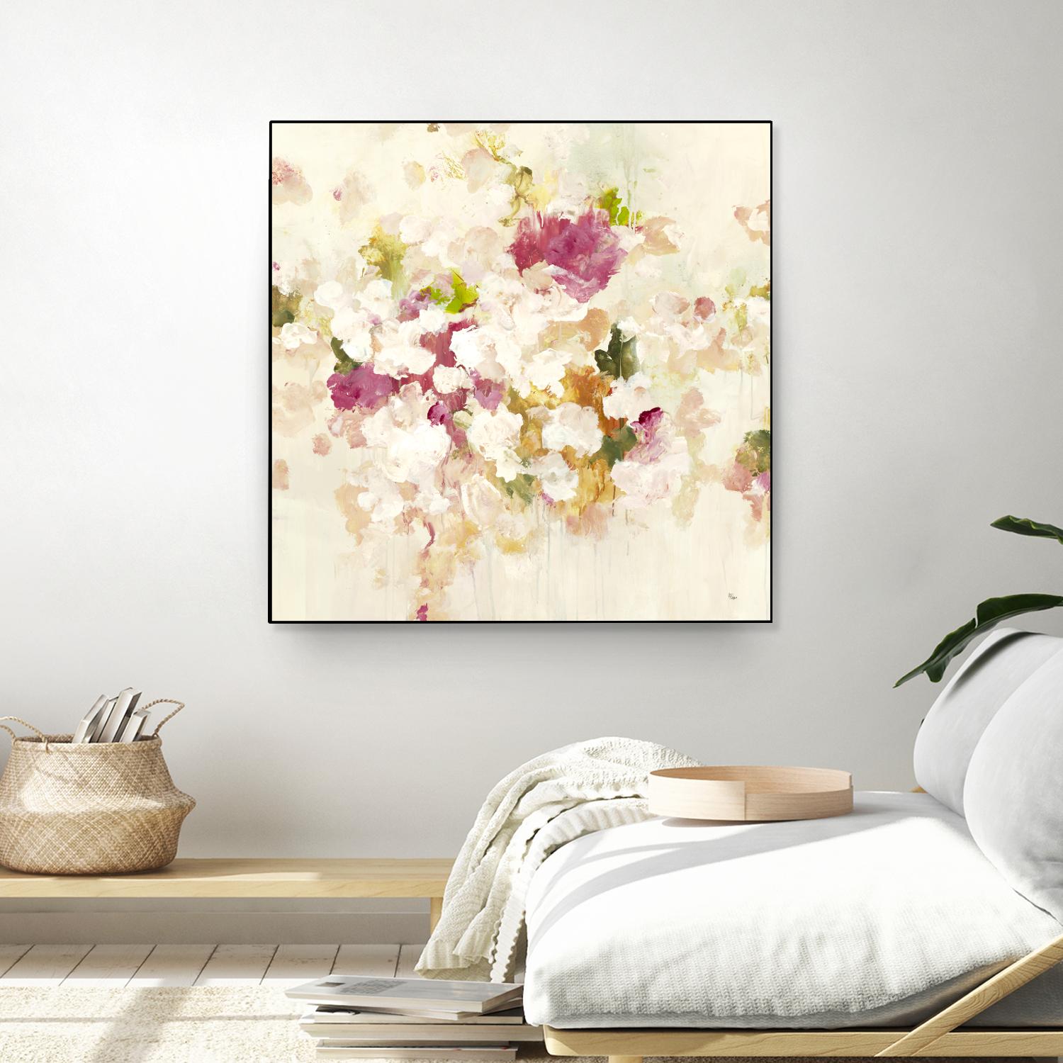 Floral Blush V4 by Lisa Ridgers on GIANT ART - whites & creams abstracted florals