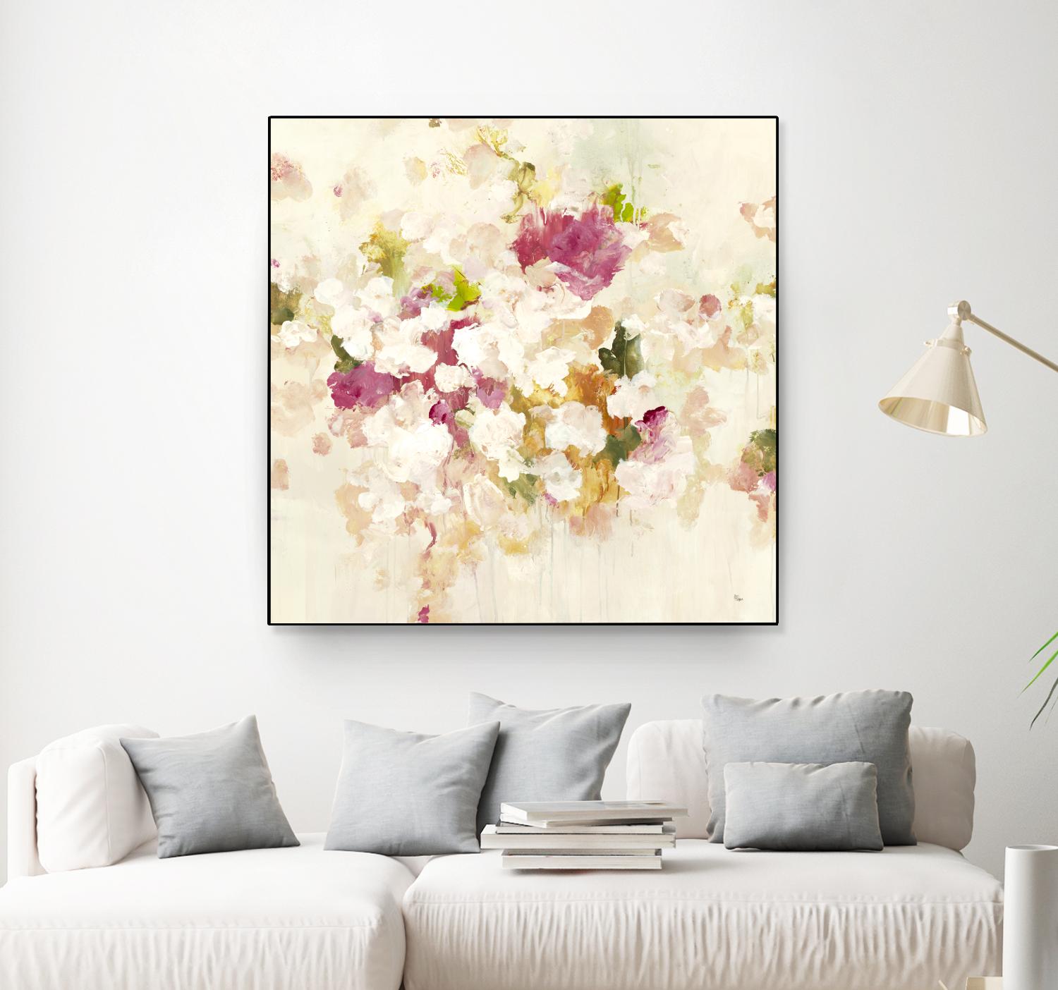 Floral Blush V4 by Lisa Ridgers on GIANT ART - whites & creams abstracted florals