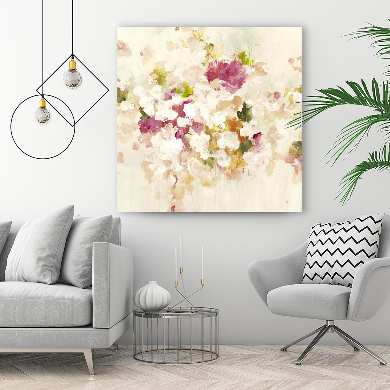 Floral Blush V4 by Lisa Ridgers on GIANT ART - whites & creams abstracted florals