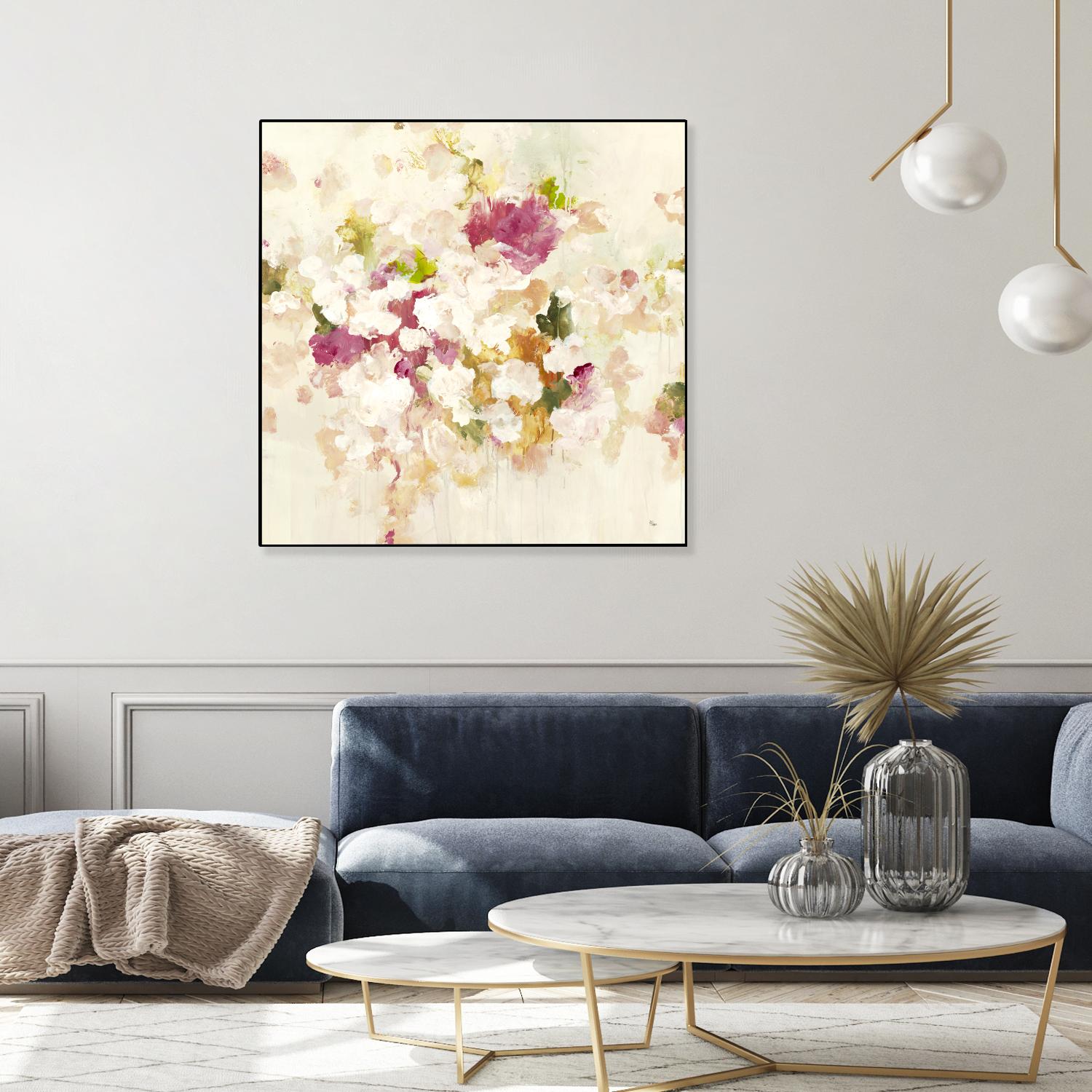 Floral Blush V4 by Lisa Ridgers on GIANT ART - whites & creams abstracted florals