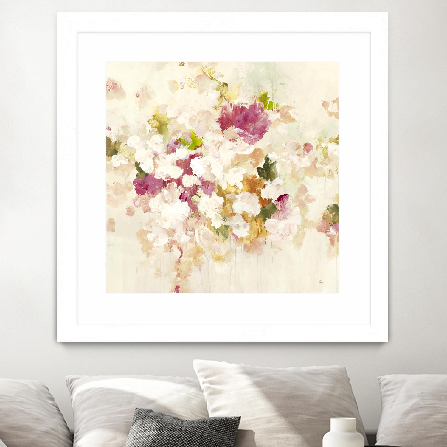 Floral Blush V4 by Lisa Ridgers on GIANT ART - whites & creams abstracted florals