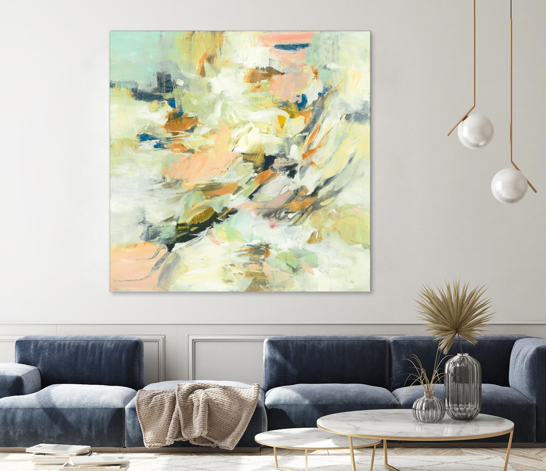 Into The Calm by Lisa Ridgers on GIANT ART - greens abstract pales