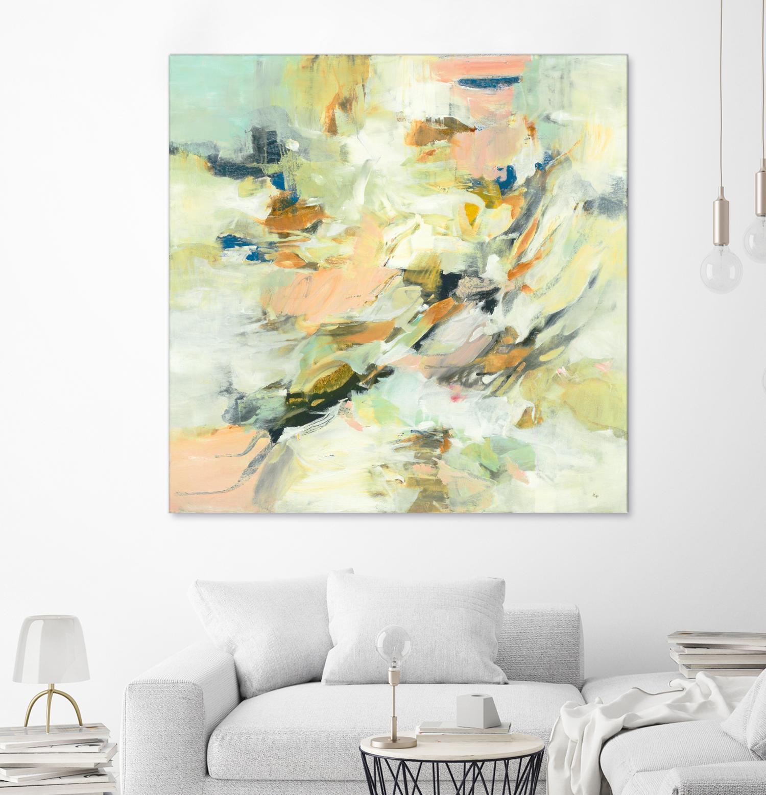 Into The Calm by Lisa Ridgers on GIANT ART - greens abstract pales