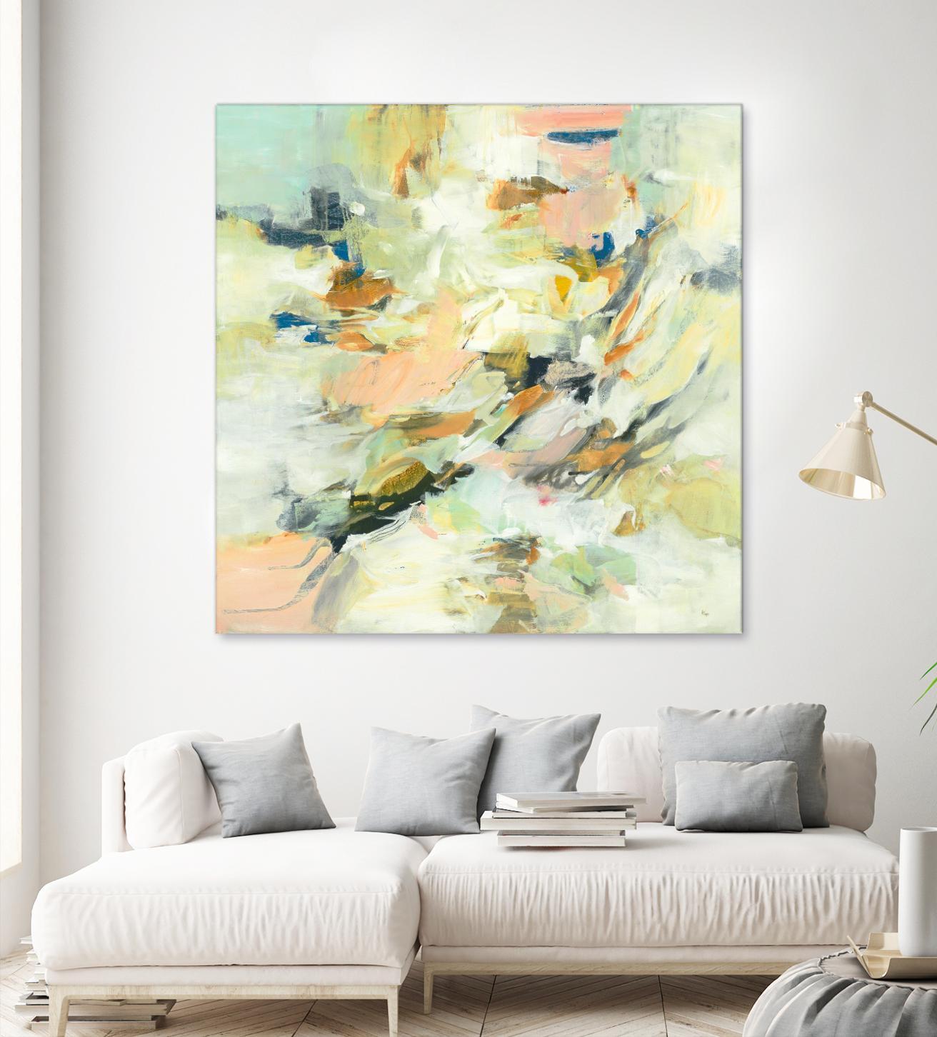 Into The Calm by Lisa Ridgers on GIANT ART - greens abstract pales