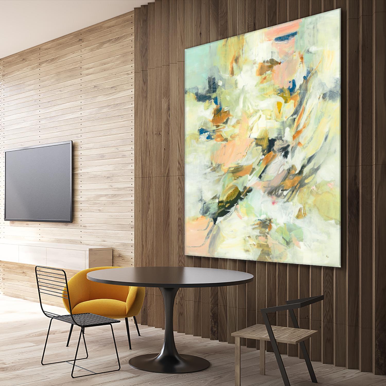 Into The Calm by Lisa Ridgers on GIANT ART - greens abstract pales