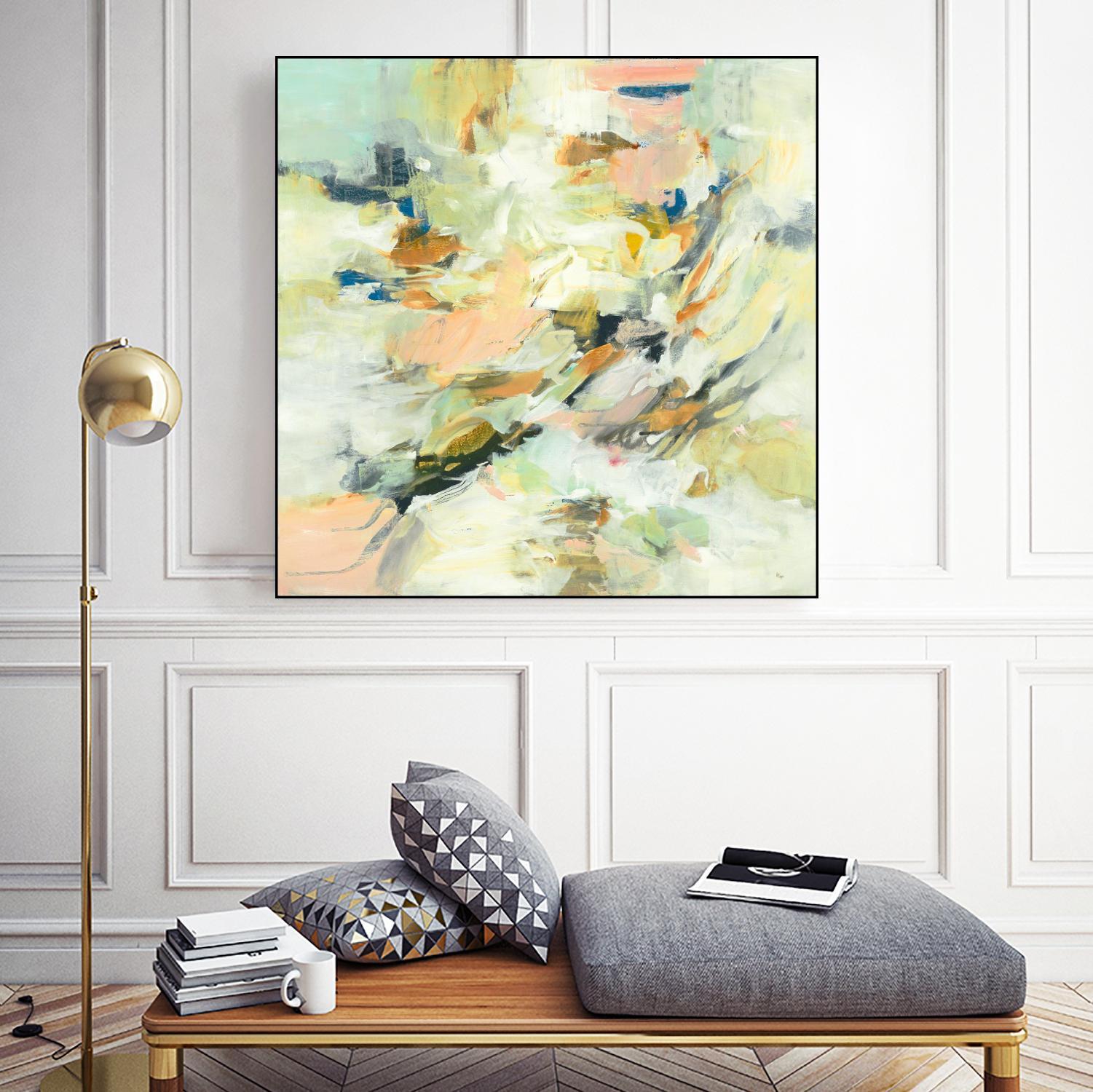 Into The Calm by Lisa Ridgers on GIANT ART - greens abstract pales