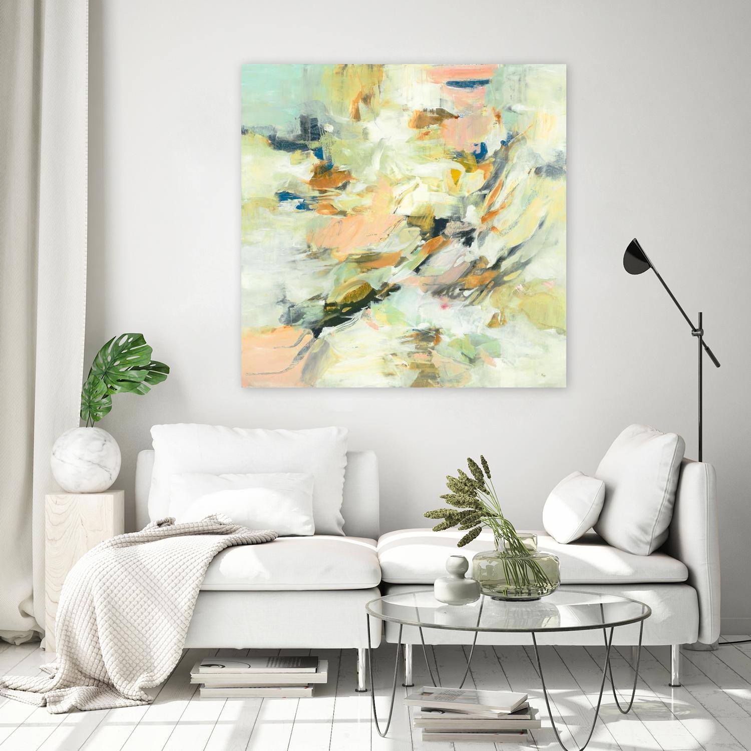Into The Calm by Lisa Ridgers on GIANT ART - greens abstract pales