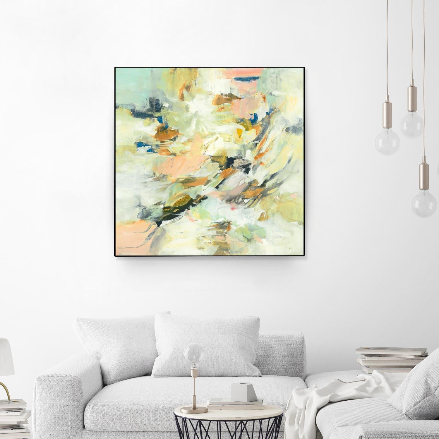 Into The Calm by Lisa Ridgers on GIANT ART - greens abstract pales