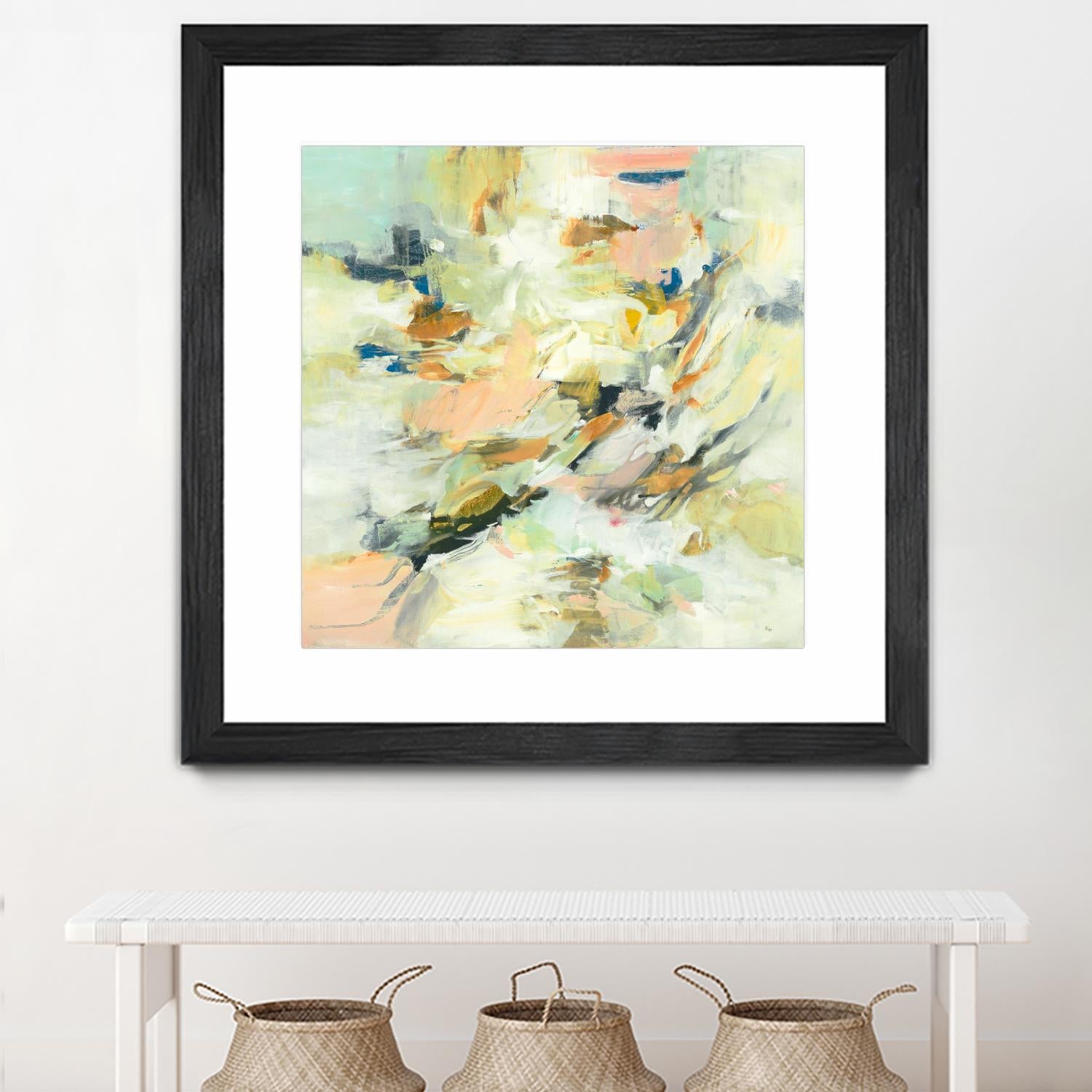 Into The Calm by Lisa Ridgers on GIANT ART - greens abstract pales