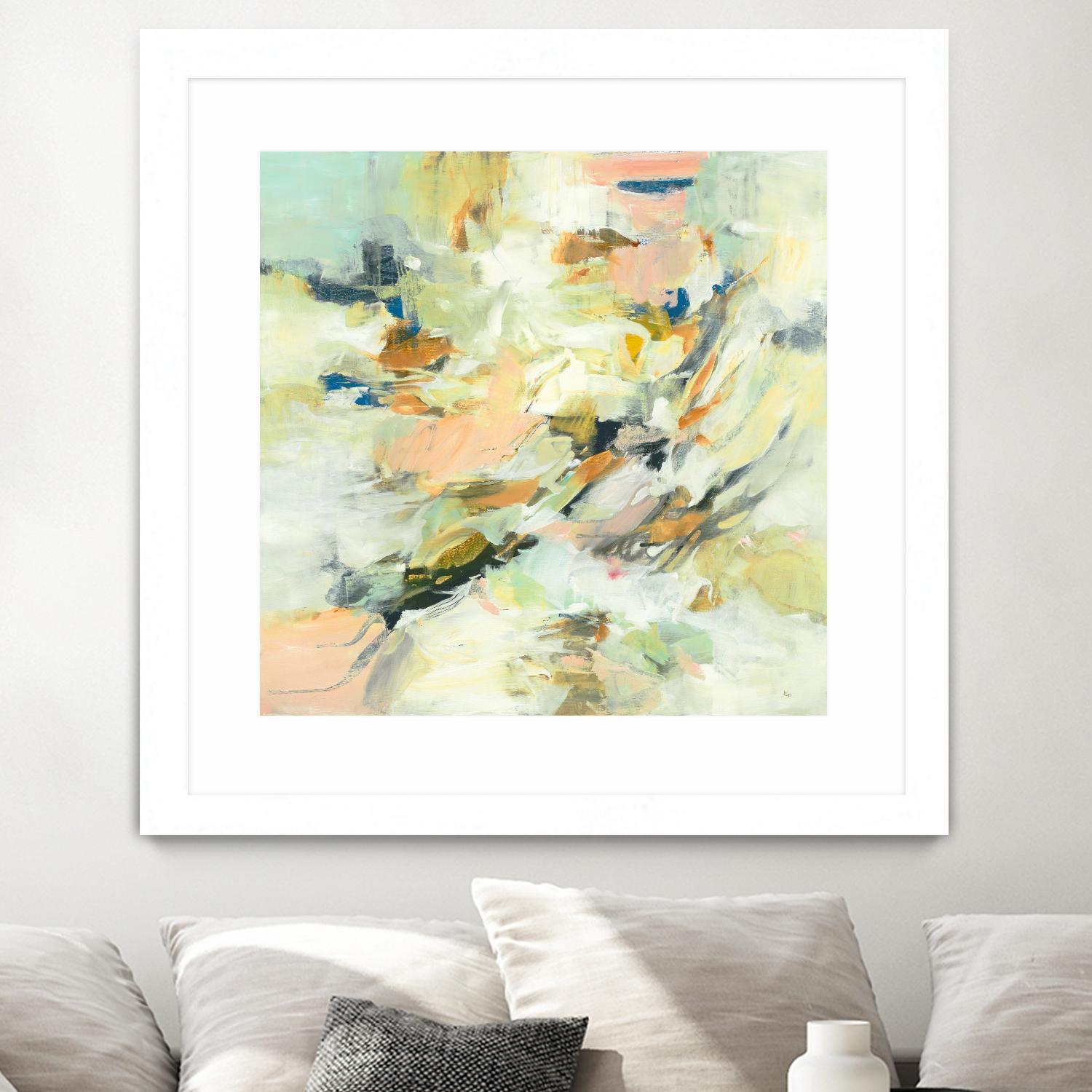 Into The Calm by Lisa Ridgers on GIANT ART - greens abstract pales