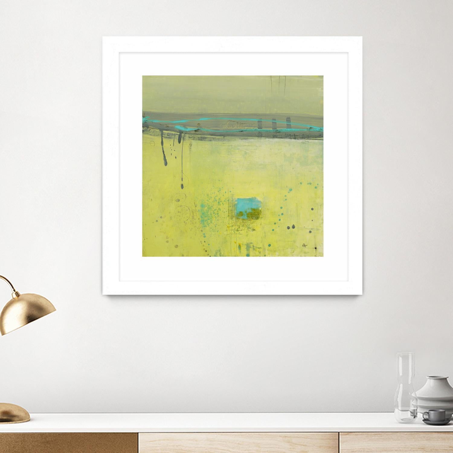 Fresh Dimensions by Lisa Ridgers on GIANT ART - turquoise abstract