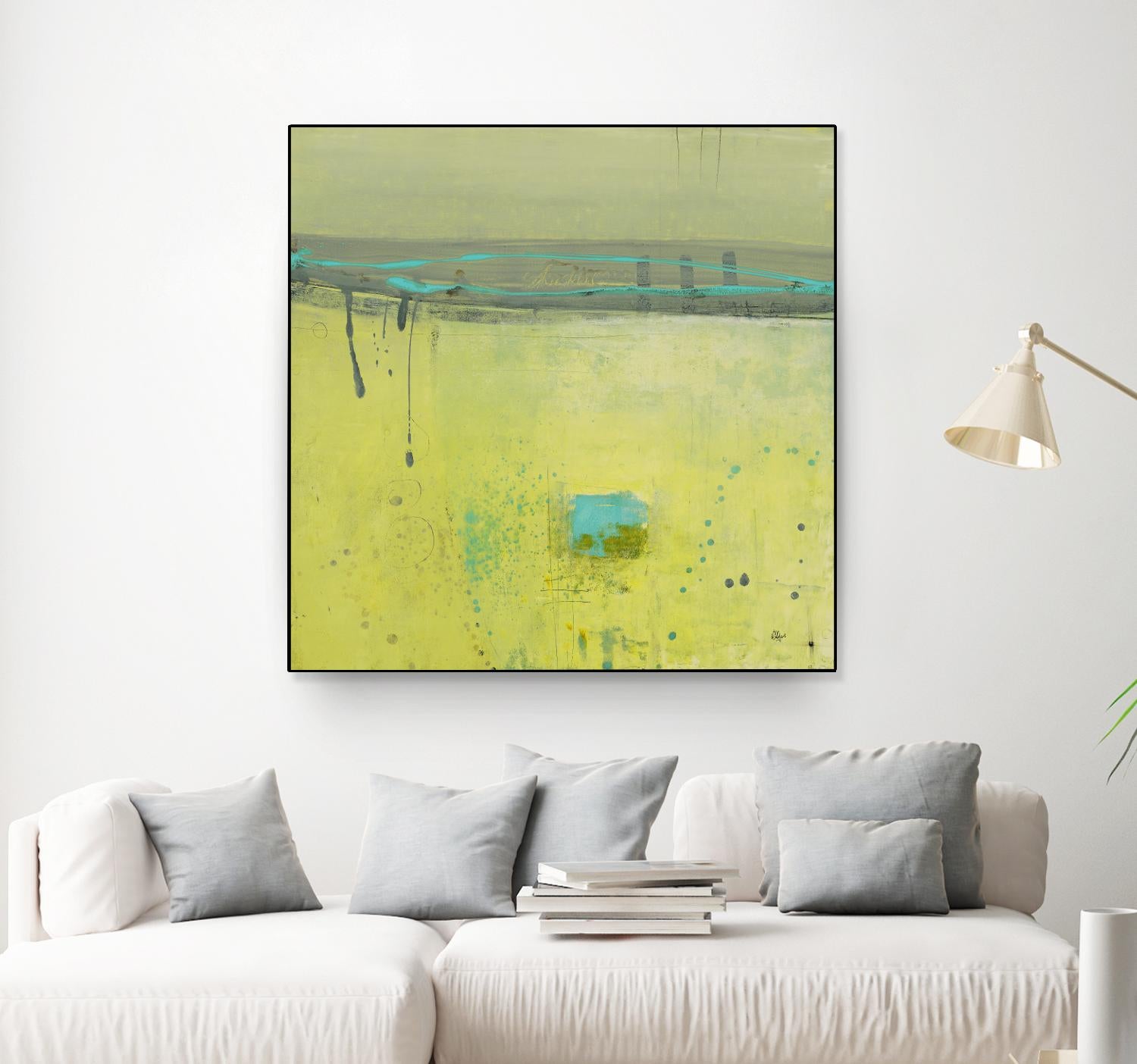 Fresh Dimensions by Lisa Ridgers on GIANT ART - turquoise abstract
