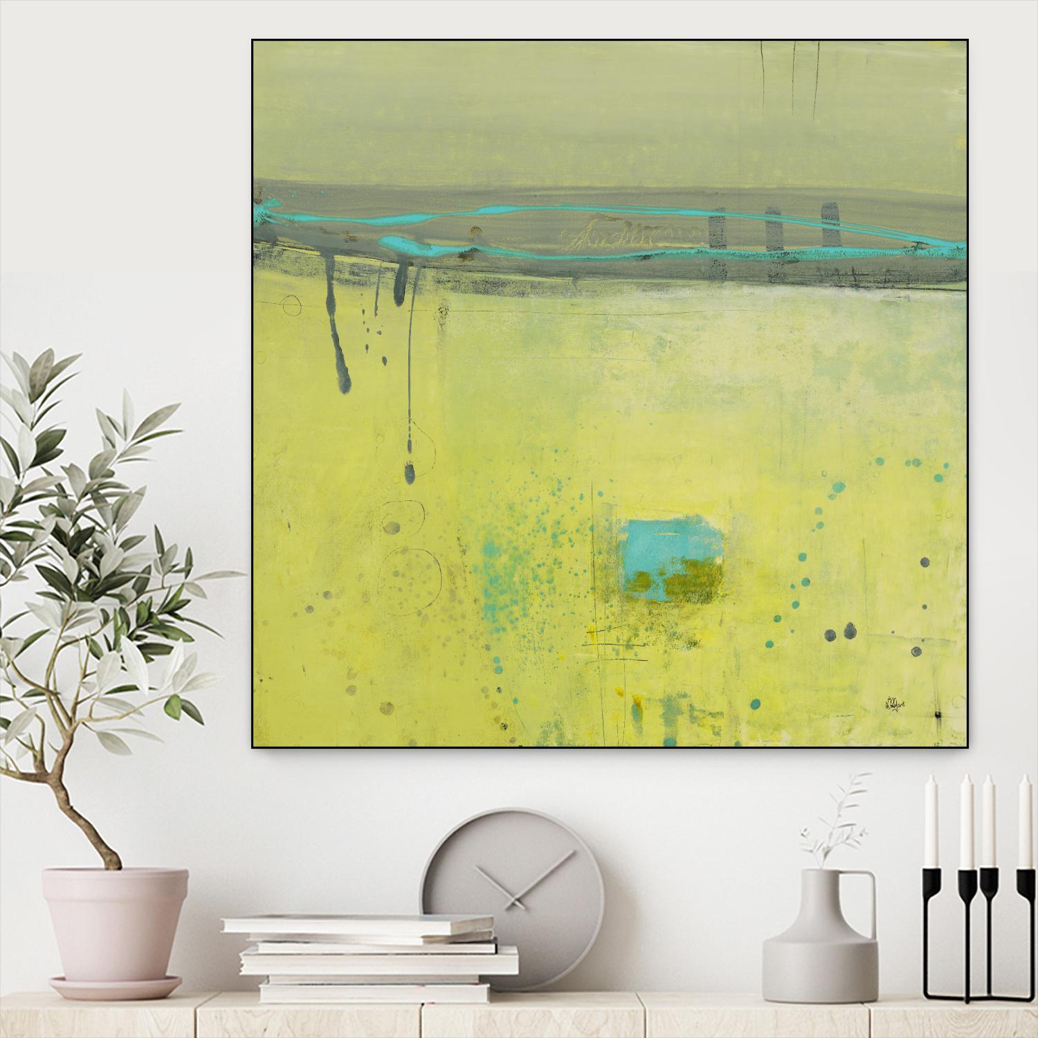 Fresh Dimensions by Lisa Ridgers on GIANT ART - turquoise abstract