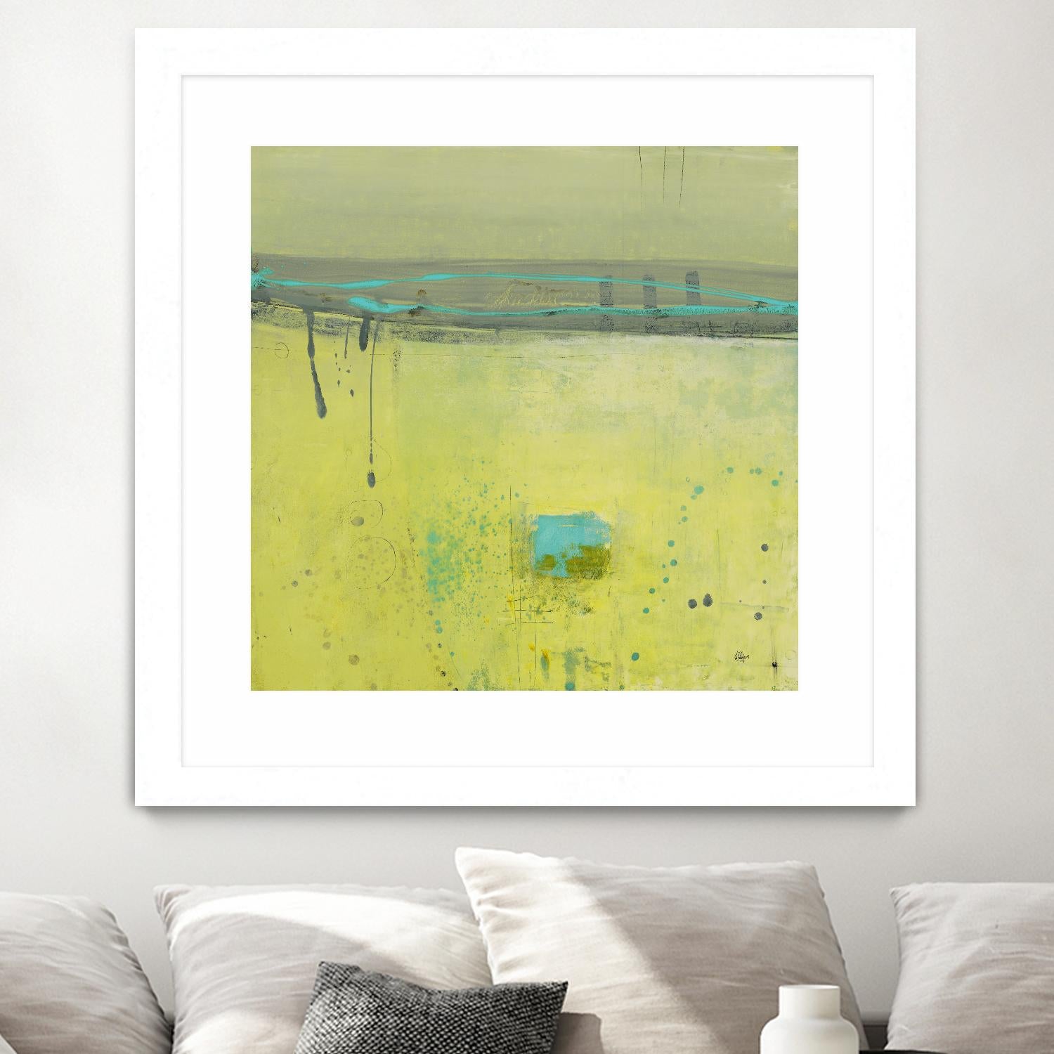 Fresh Dimensions by Lisa Ridgers on GIANT ART - turquoise abstract