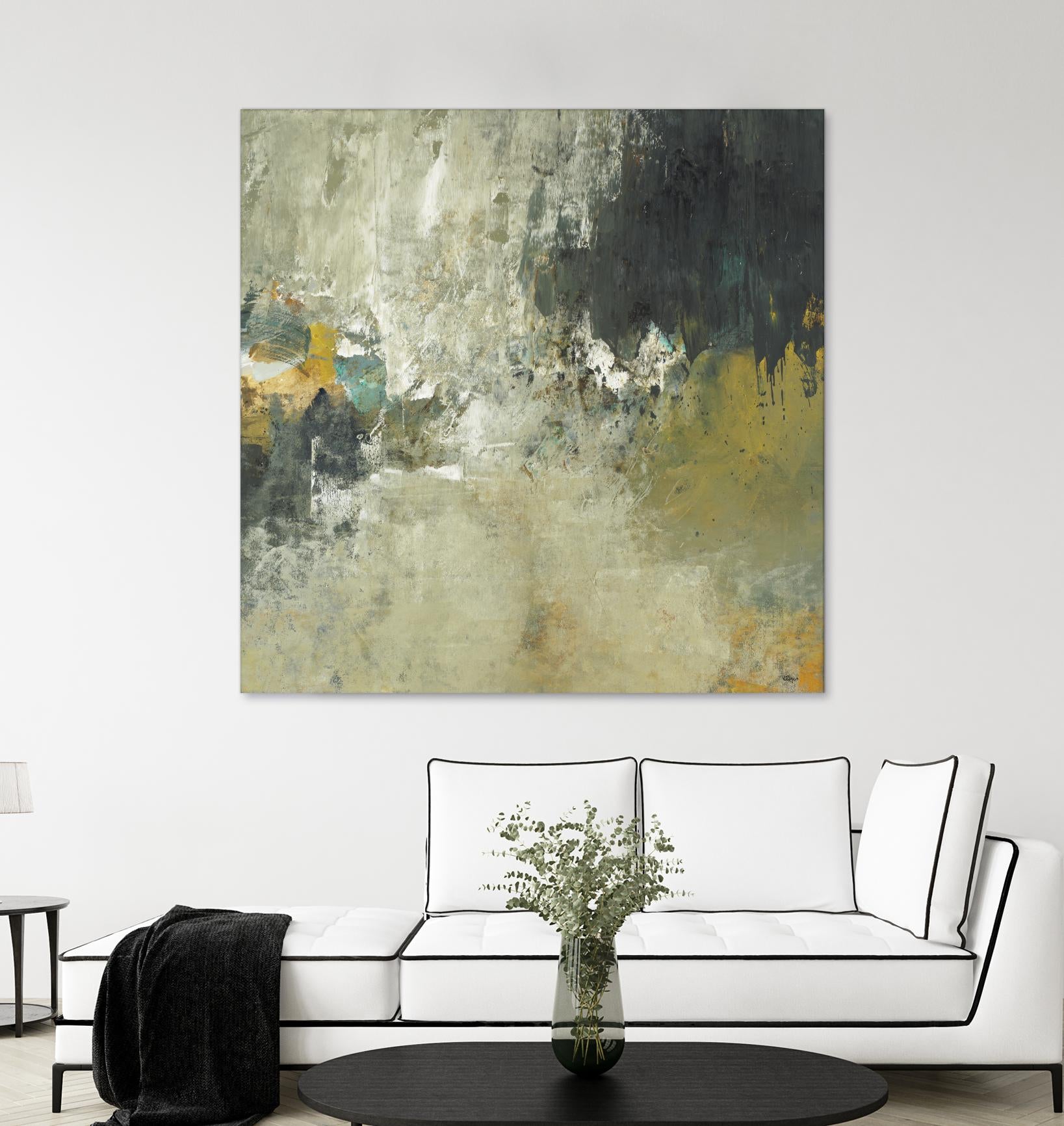 Freestyle by Lisa Ridgers on GIANT ART - beige abstract