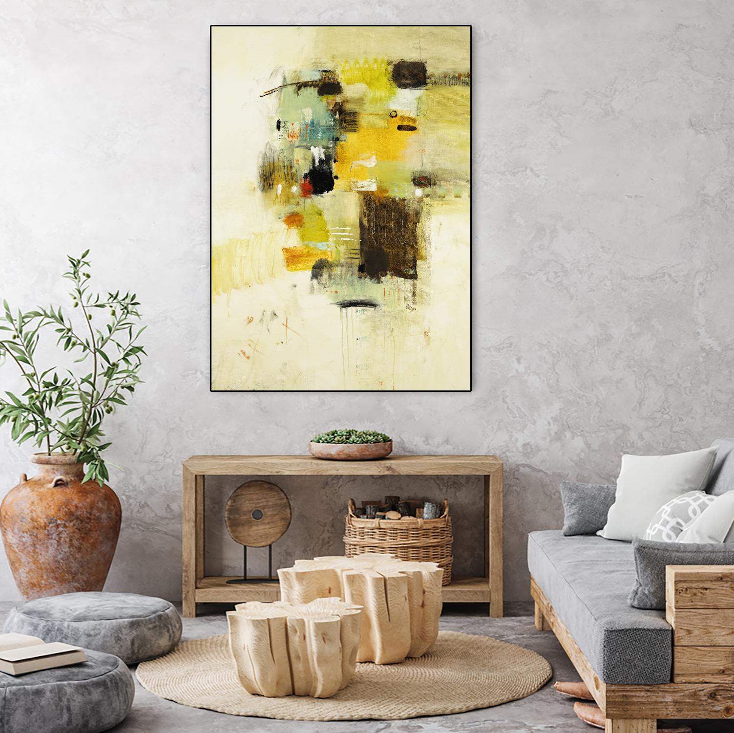 Get Aquainted I by Lisa Ridgers on GIANT ART - beige abstract