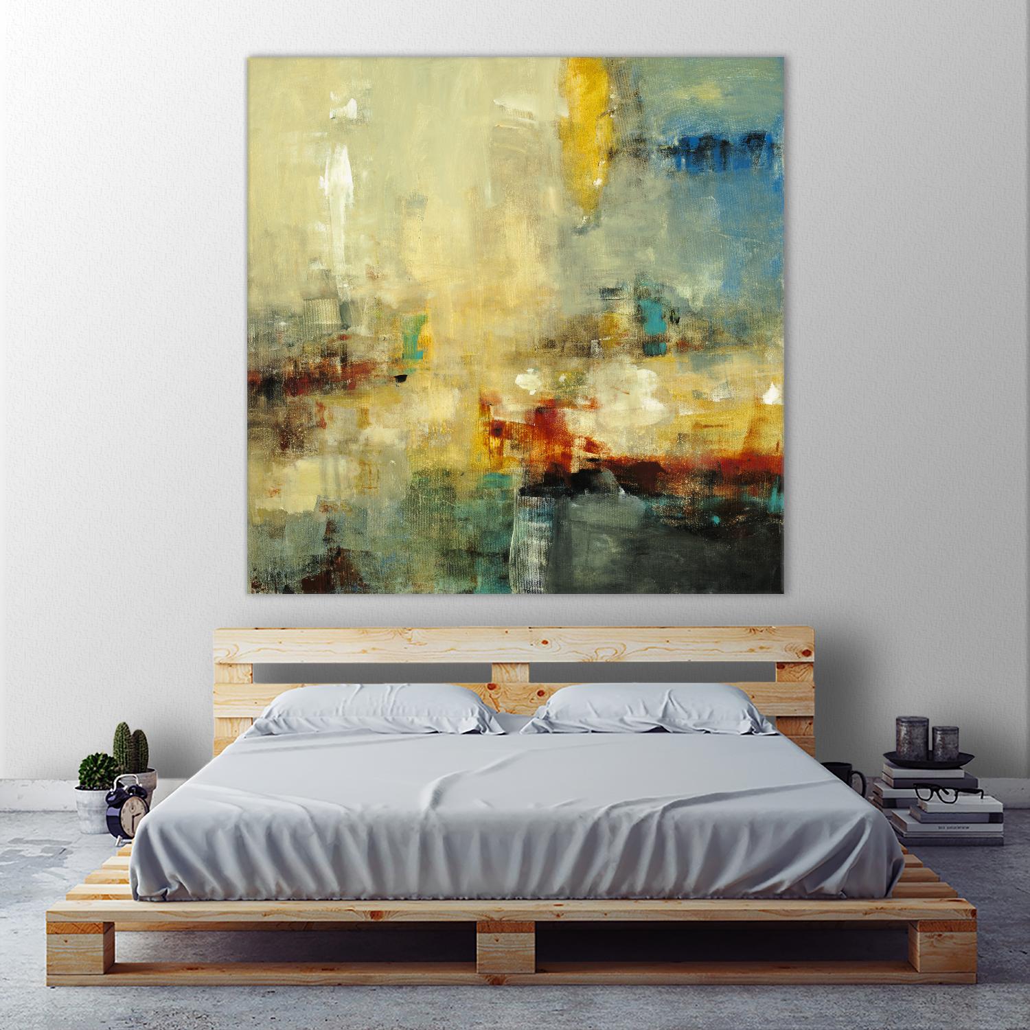 Look Before you Leap by Lisa Ridgers on GIANT ART - blue abstract