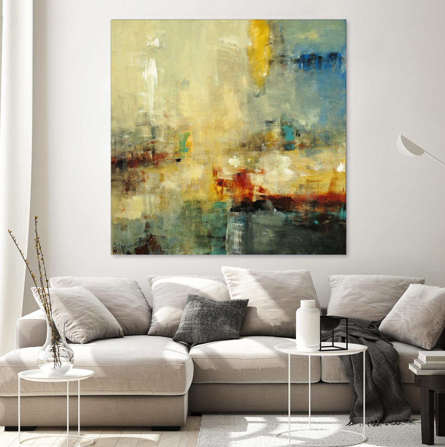 Look Before you Leap by Lisa Ridgers on GIANT ART - blue abstract