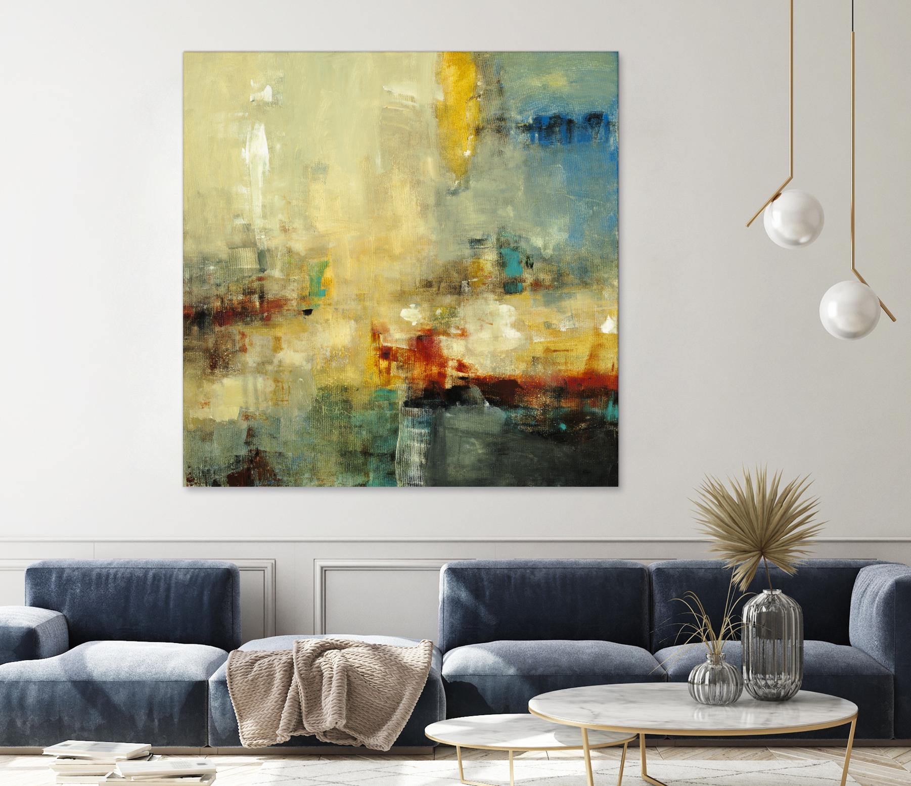 Look Before you Leap by Lisa Ridgers on GIANT ART - blue abstract