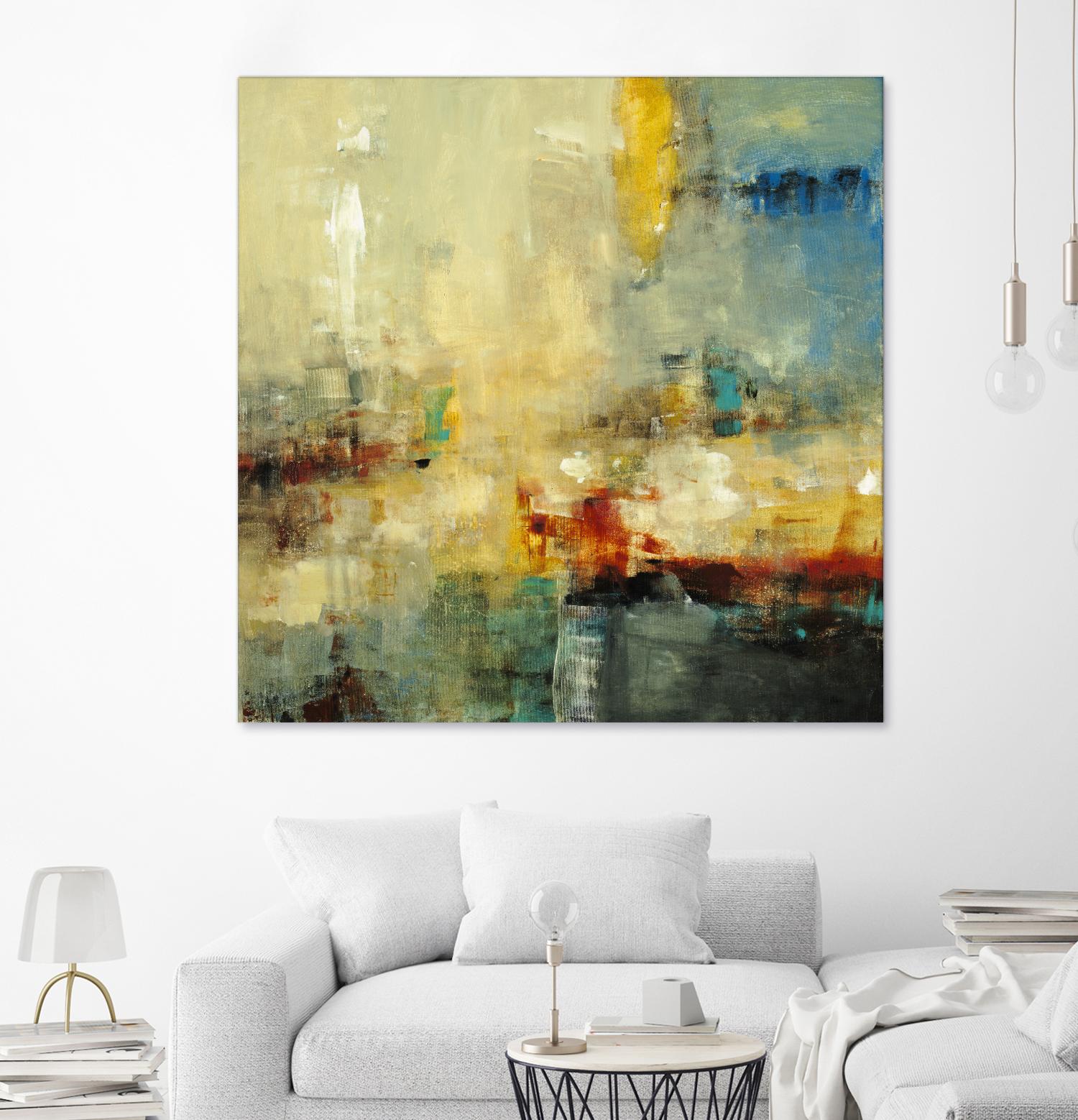 Look Before you Leap by Lisa Ridgers on GIANT ART - blue abstract