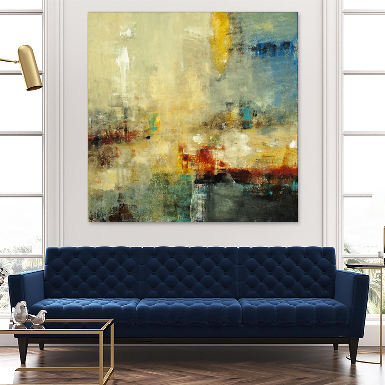 Look Before you Leap by Lisa Ridgers on GIANT ART - blue abstract