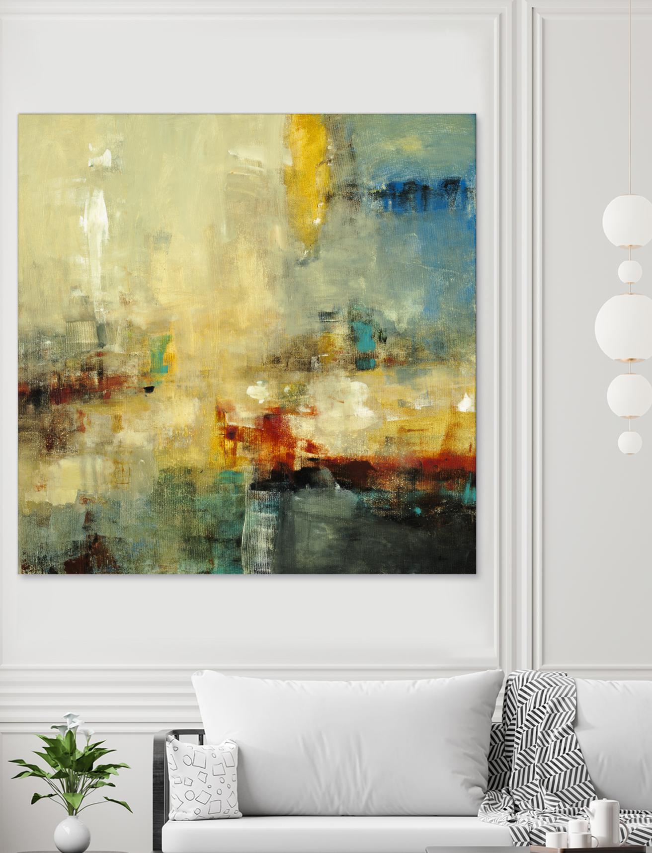 Look Before you Leap by Lisa Ridgers on GIANT ART - blue abstract