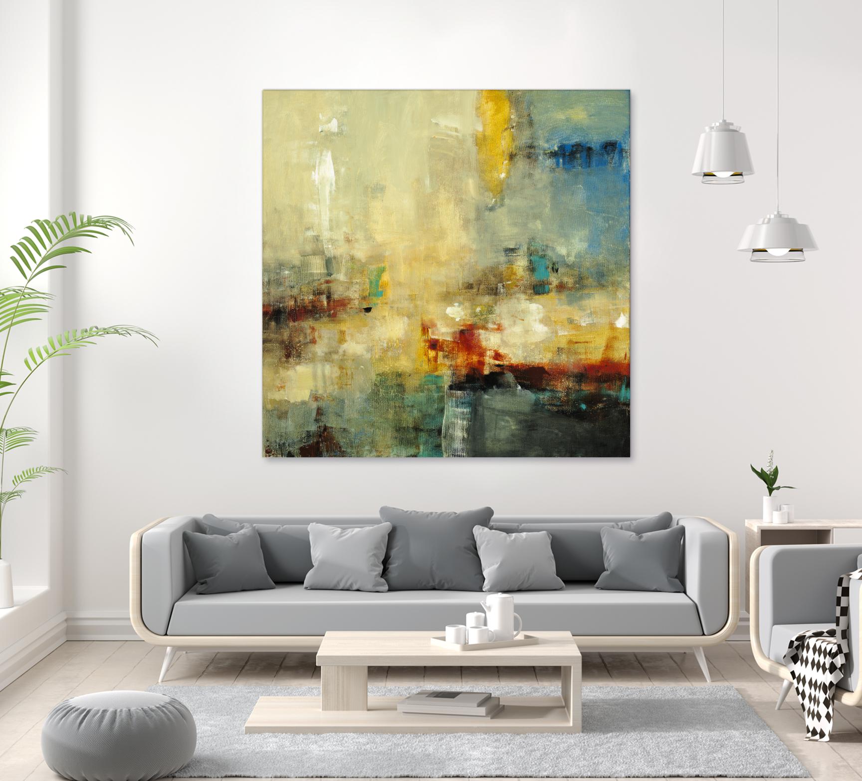 Look Before you Leap by Lisa Ridgers on GIANT ART - blue abstract