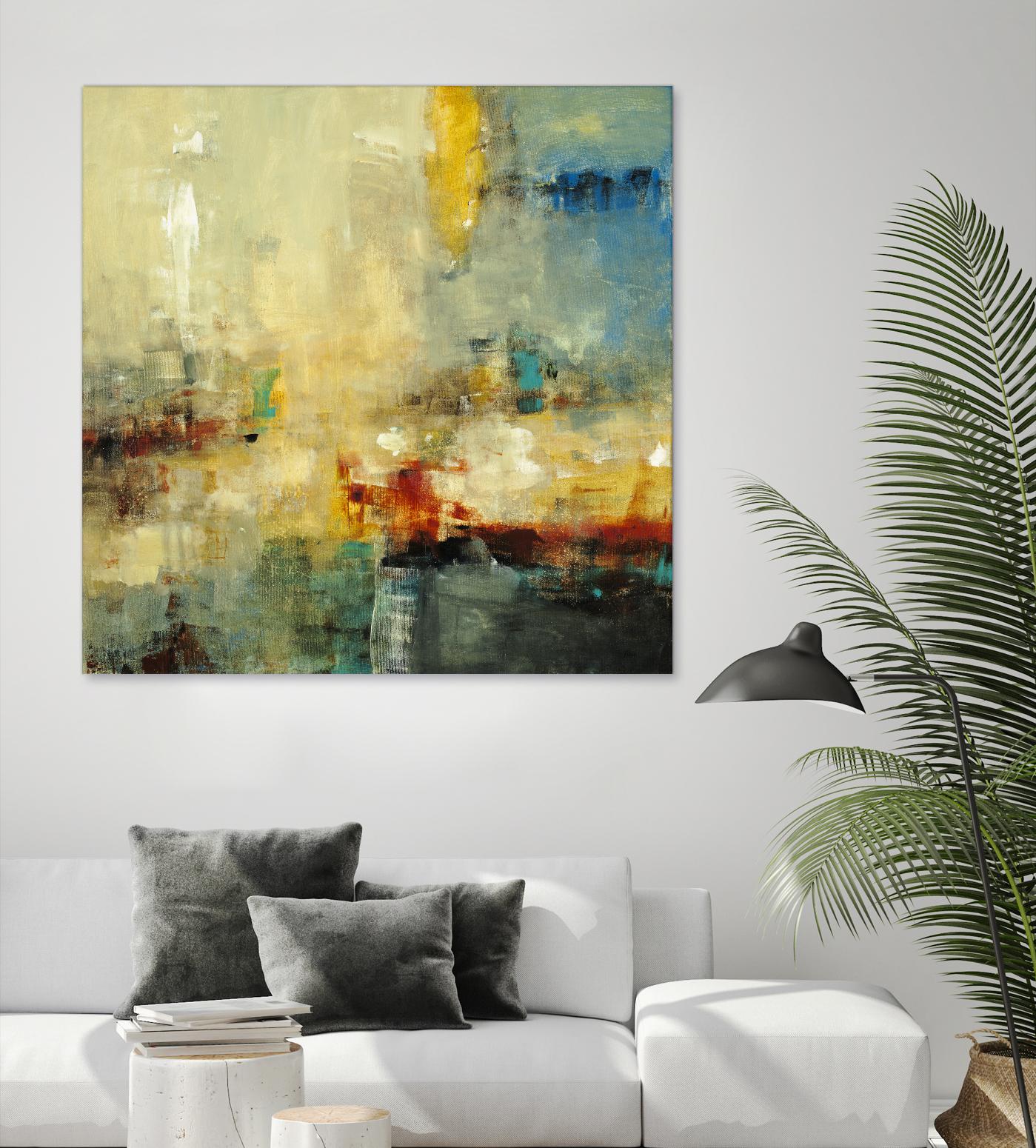 Look Before you Leap by Lisa Ridgers on GIANT ART - blue abstract