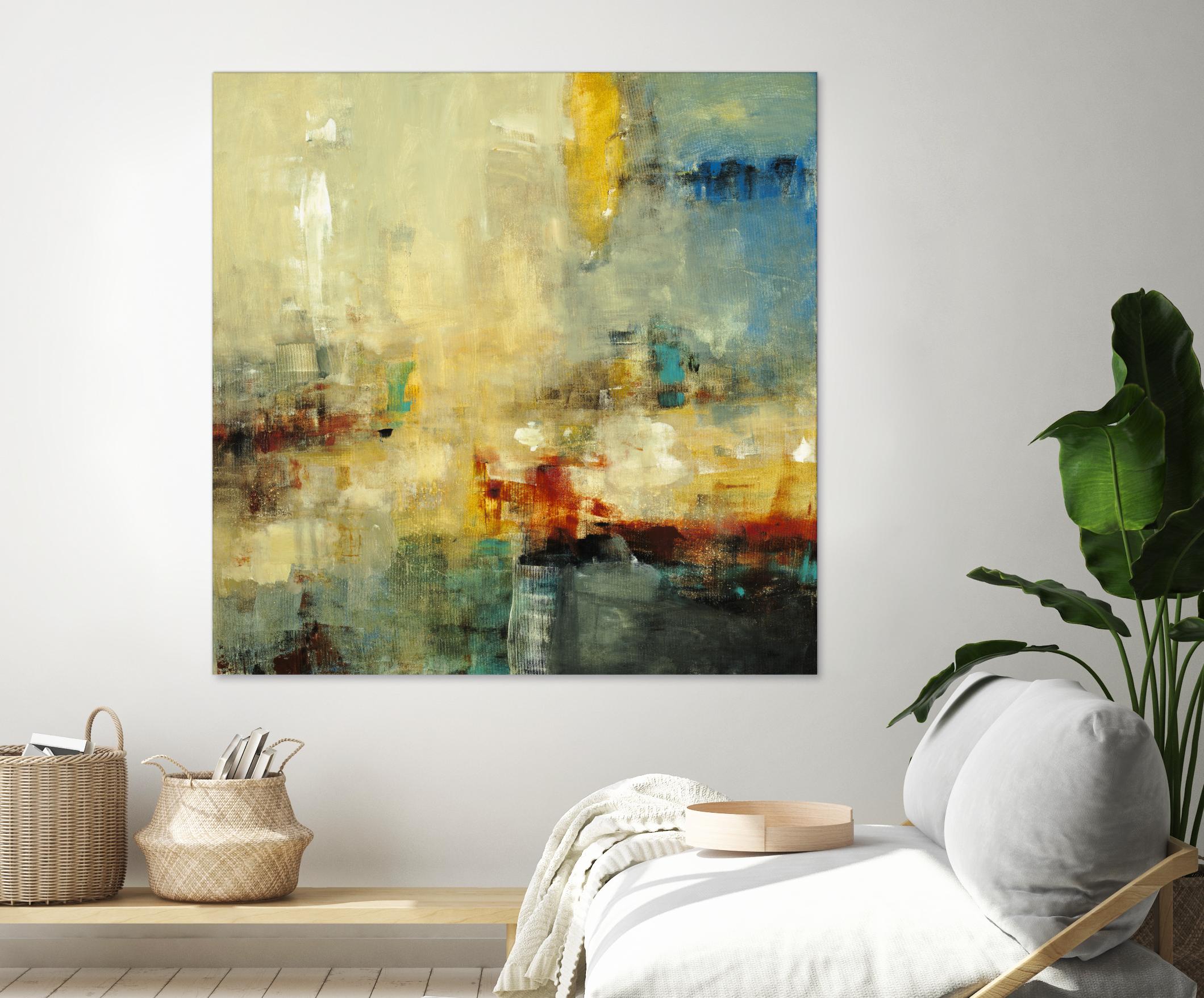 Look Before you Leap by Lisa Ridgers on GIANT ART - blue abstract