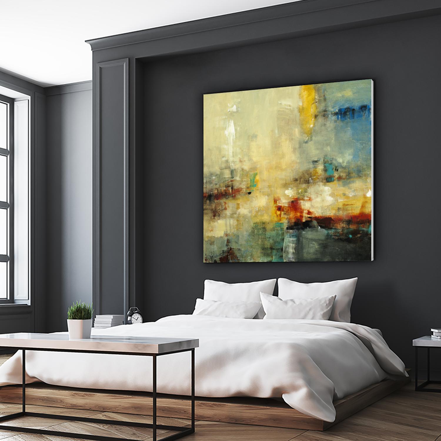 Look Before you Leap by Lisa Ridgers on GIANT ART - blue abstract