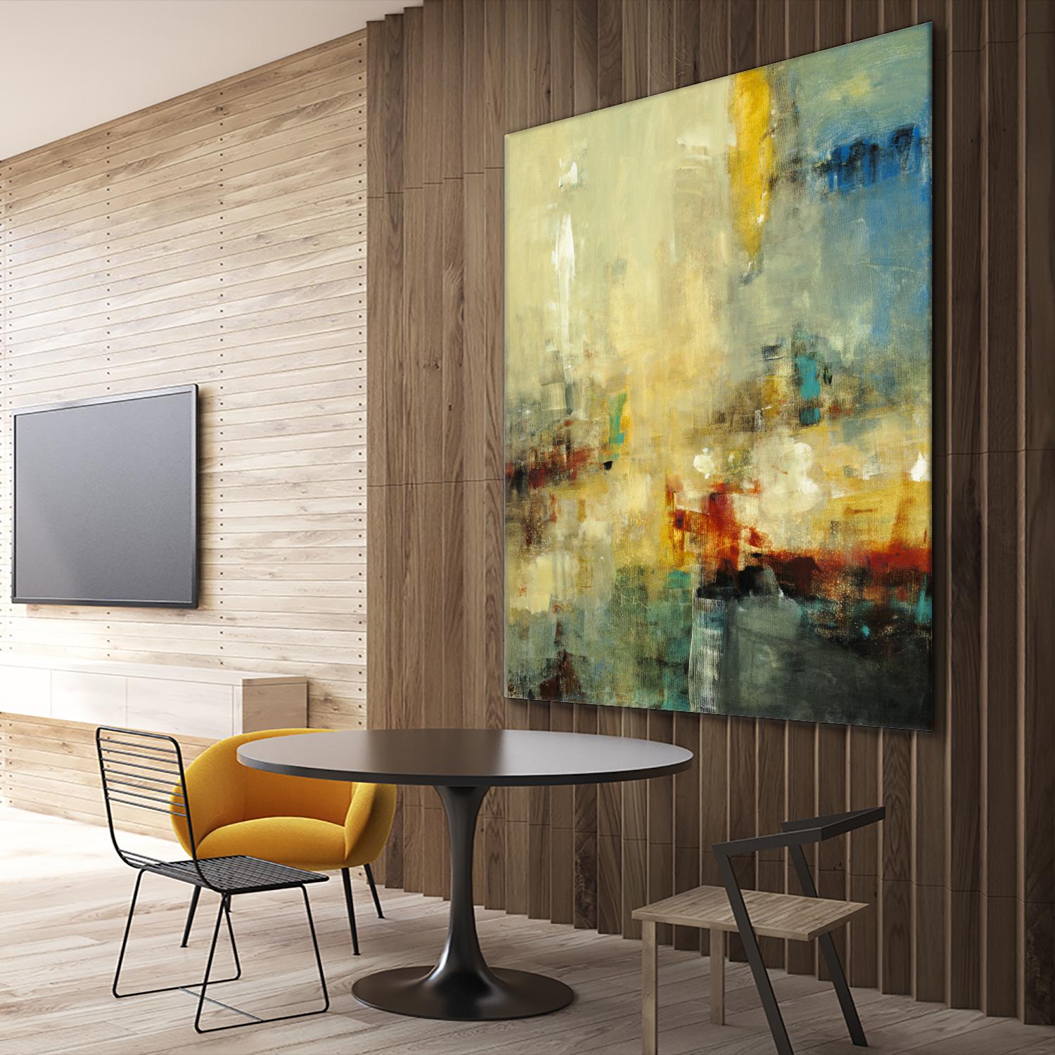 Look Before you Leap by Lisa Ridgers on GIANT ART - blue abstract