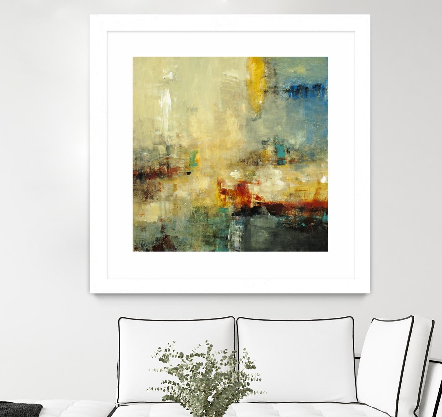 Look Before you Leap by Lisa Ridgers on GIANT ART - blue abstract