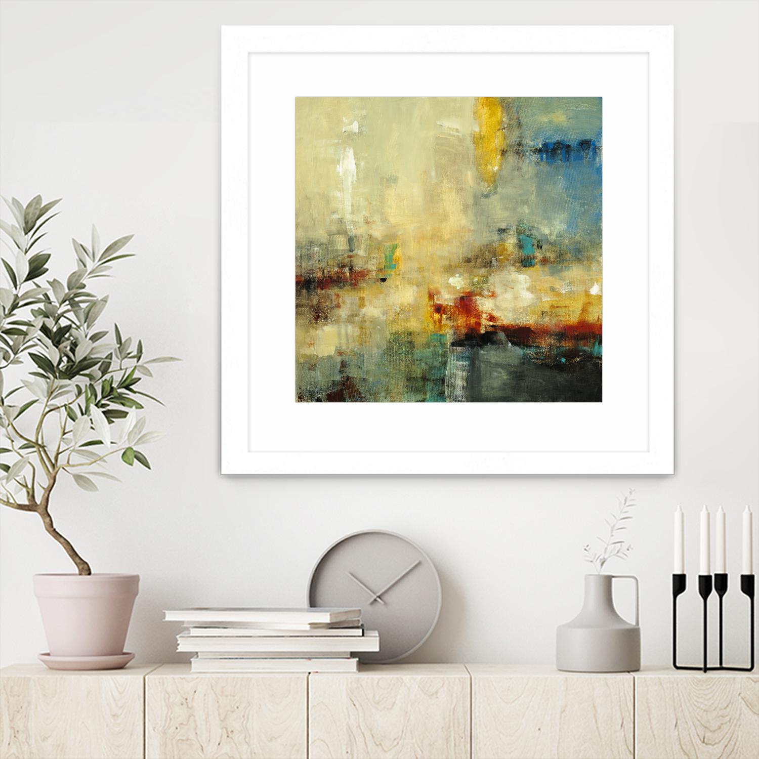 Look Before you Leap by Lisa Ridgers on GIANT ART - blue abstract