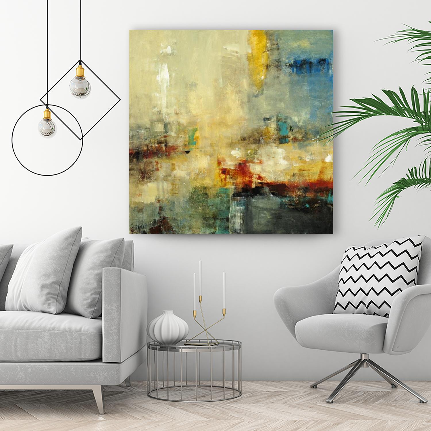 Look Before you Leap by Lisa Ridgers on GIANT ART - blue abstract