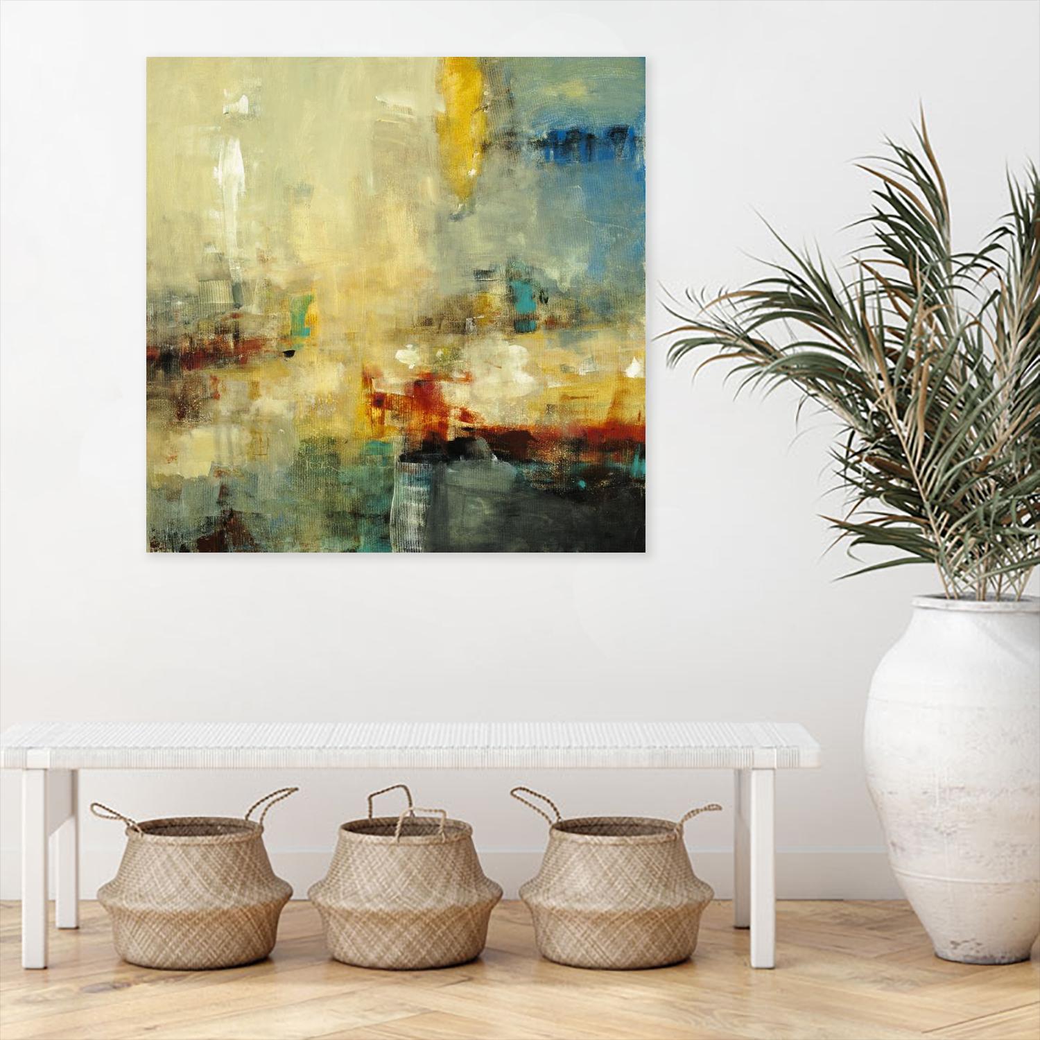 Look Before you Leap by Lisa Ridgers on GIANT ART - blue abstract