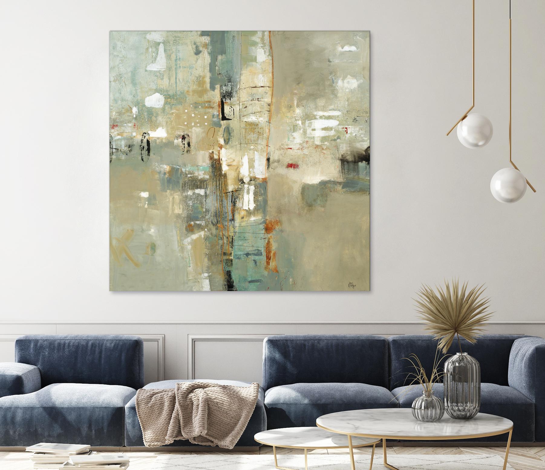 Meet in the Middle by Lisa Ridgers on GIANT ART - beige abstract